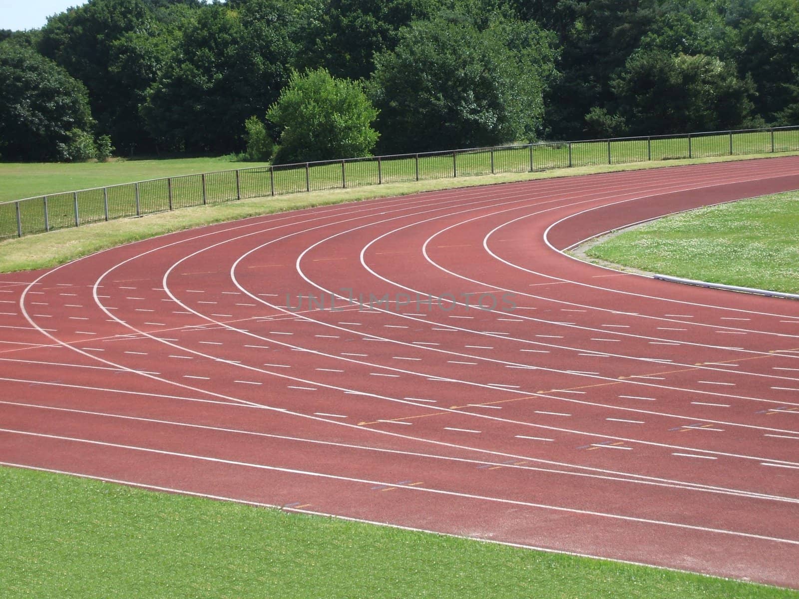 The Corner of an Athletics Running Track.