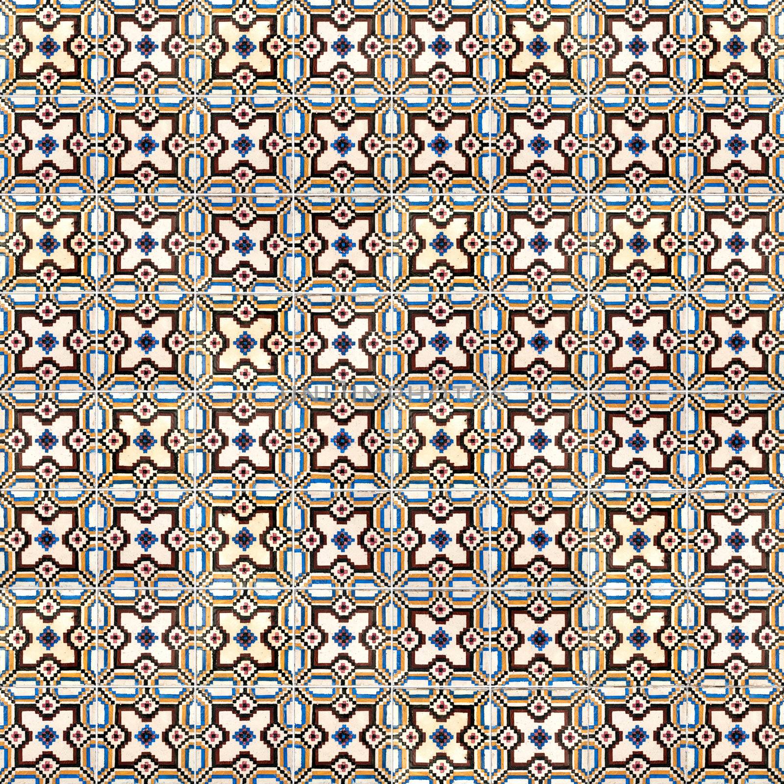 Seamless tile pattern of ancient ceramic tiles.