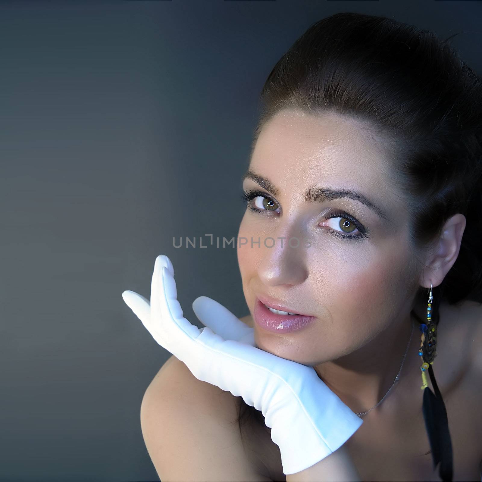 Woman With Silk White Glove by adamr