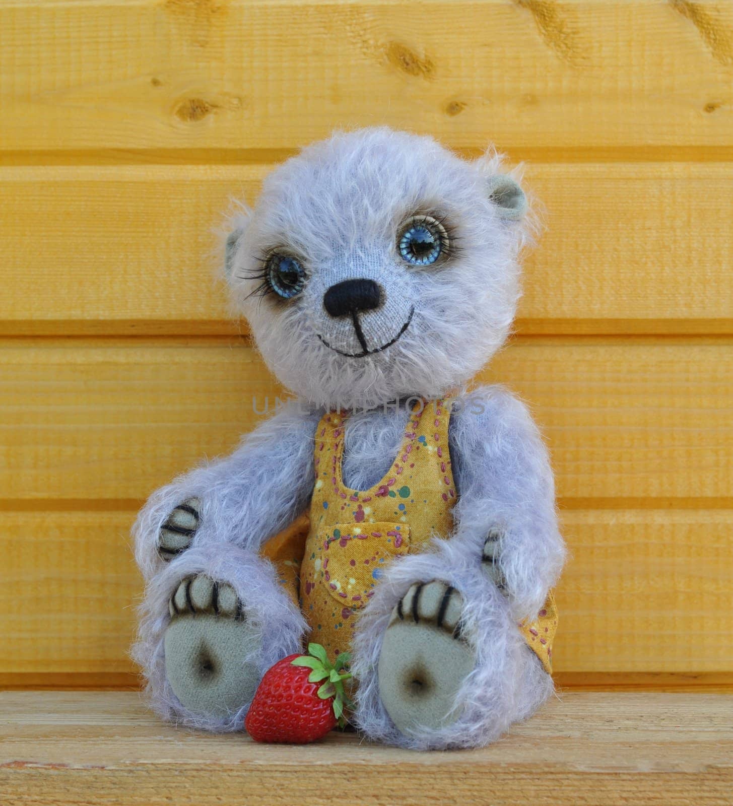 Handmade, the sewed toy: teddy-bear Chupa with strawberry