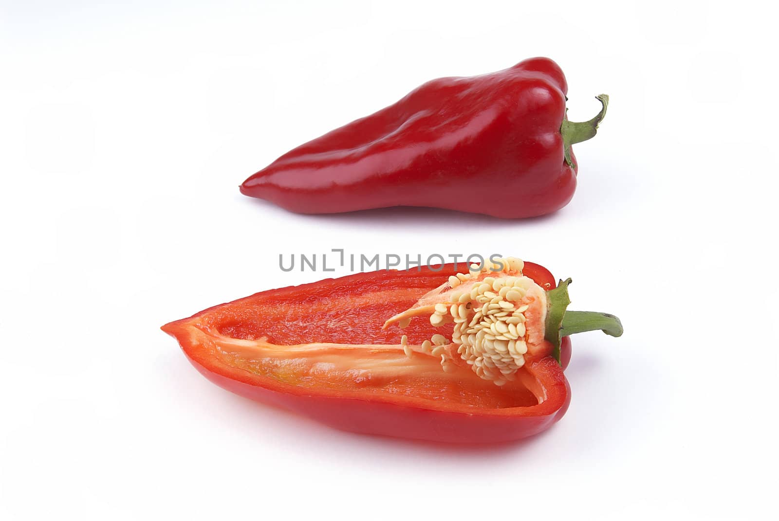 Group of Red pepper isolated on white