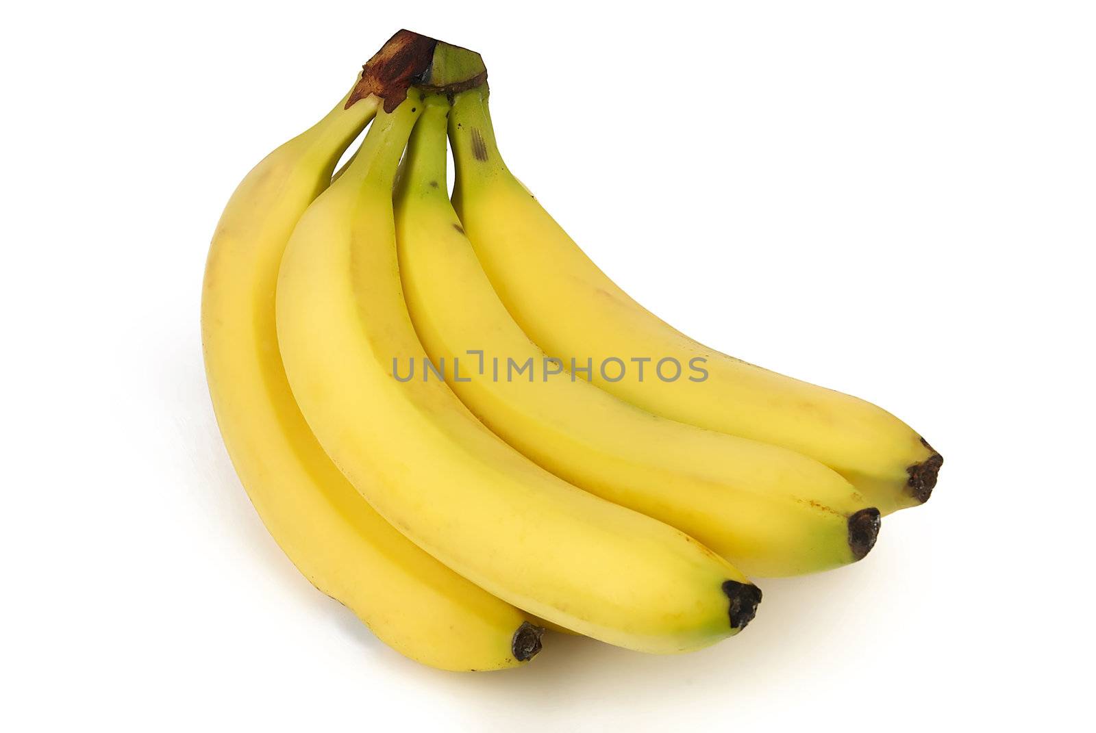 Group of banana isolated on white background, yellow