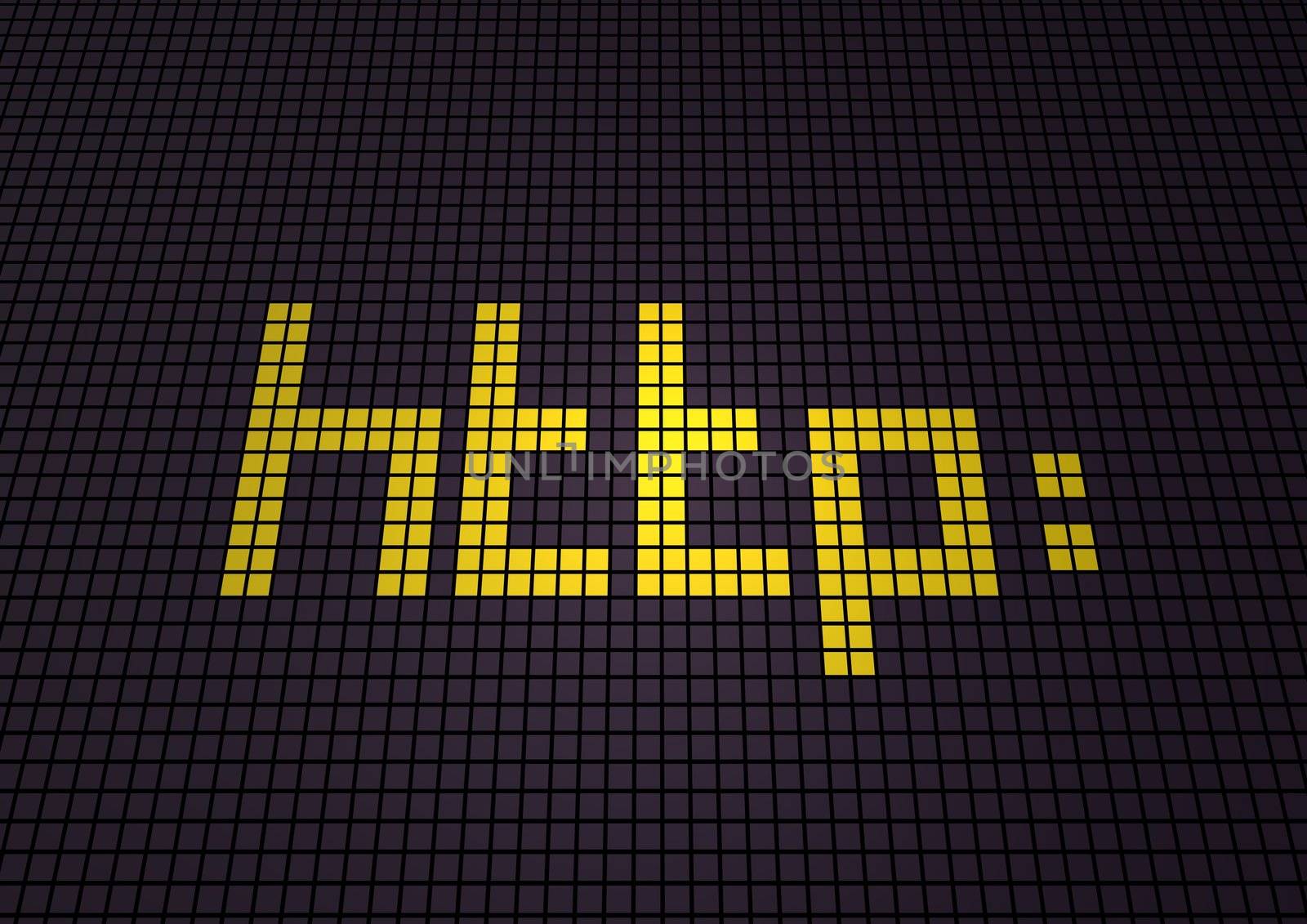 Http: lit up in squares on perspective background