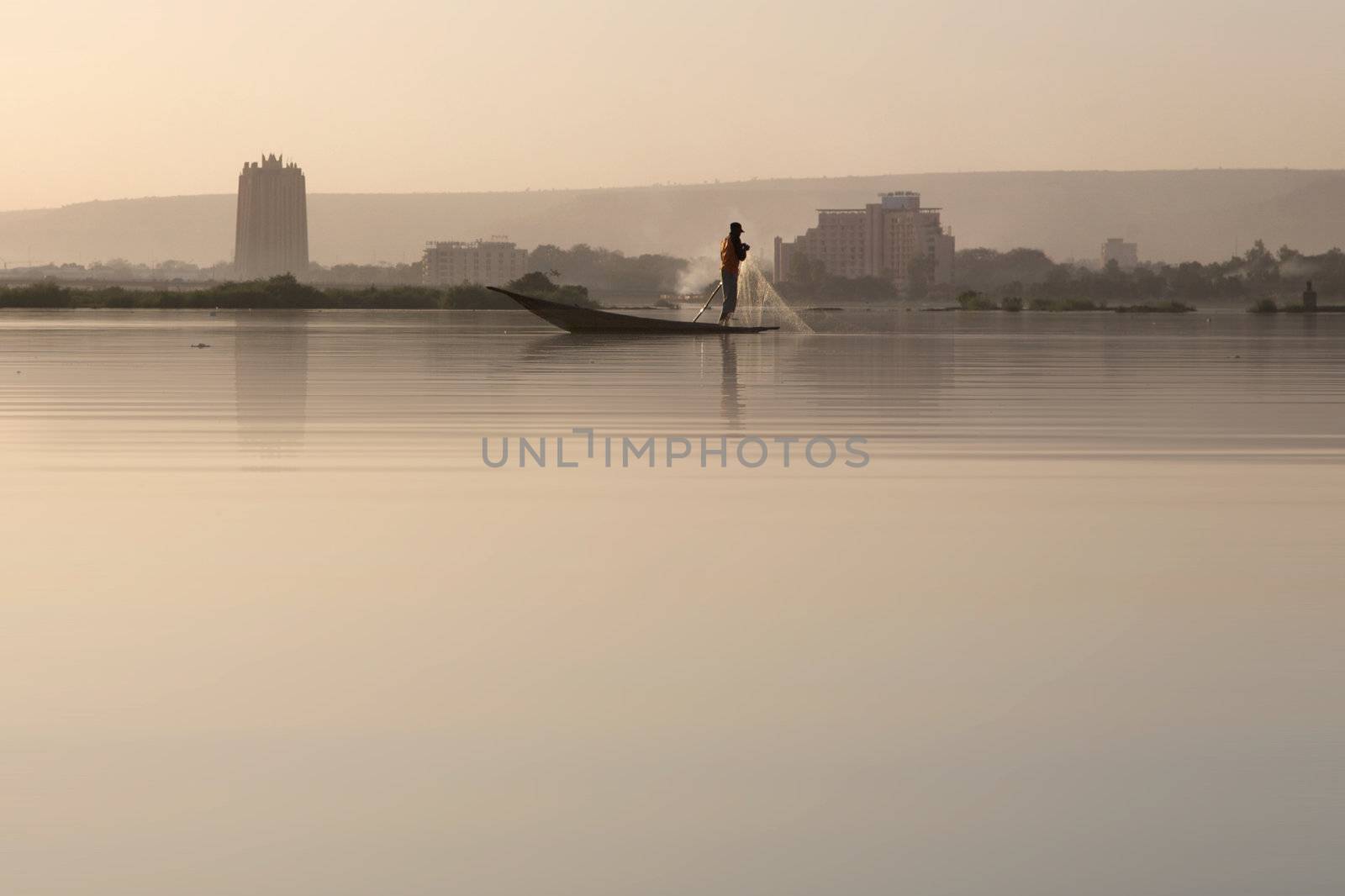 Romantic atmosphere at river Niger in Bamako - Mali.