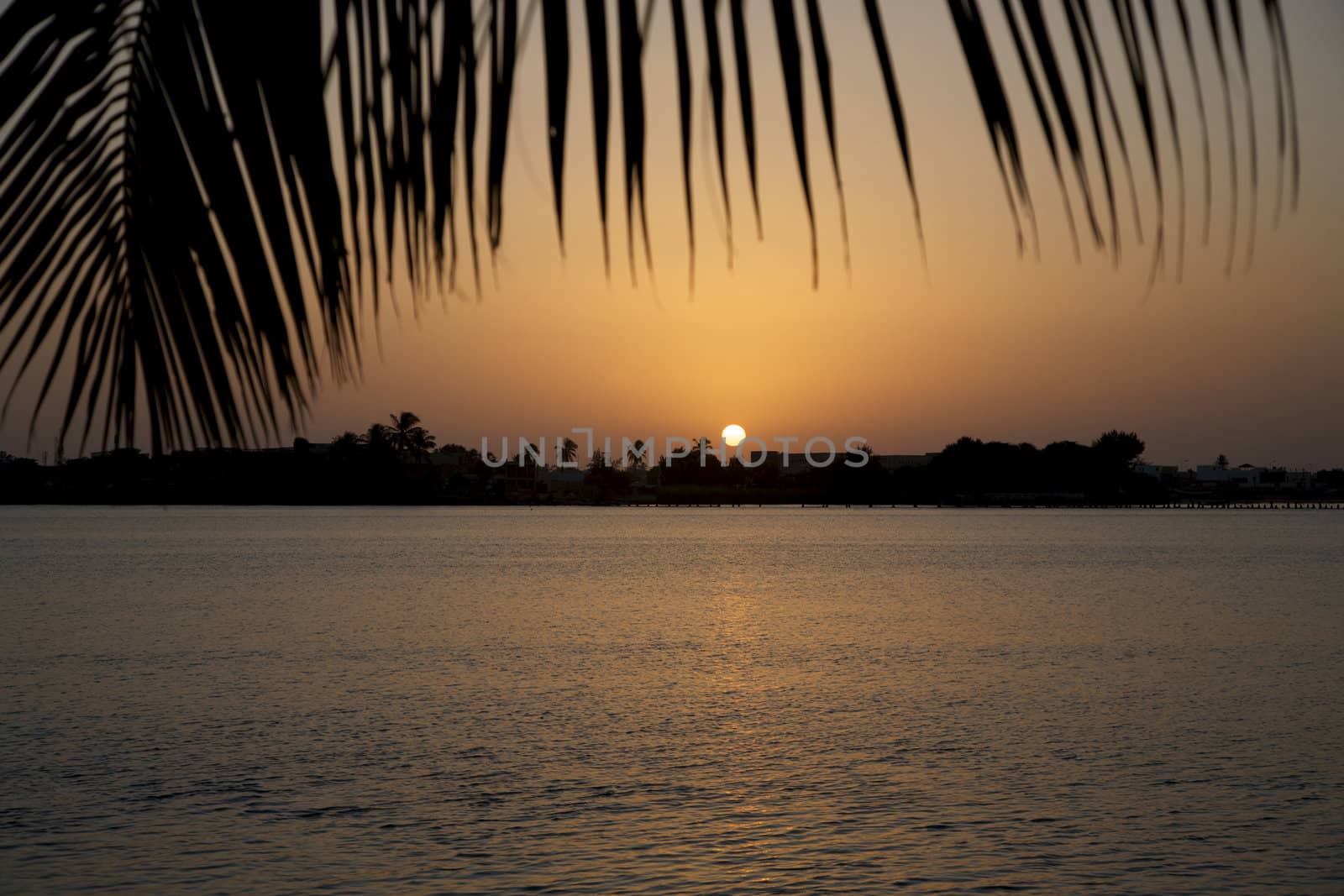 Sunrise in Saint Louis in Senegal with view on the river 
