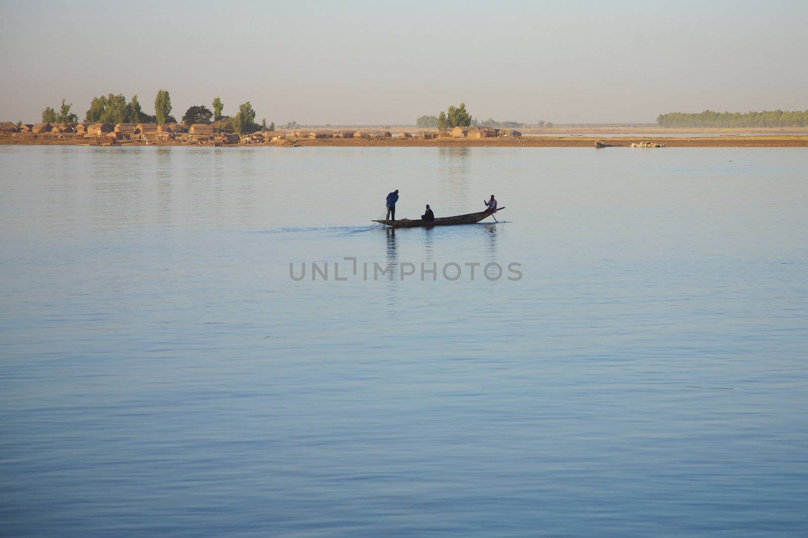 Romantic atmosphere at river Niger in Mopti - Mali.