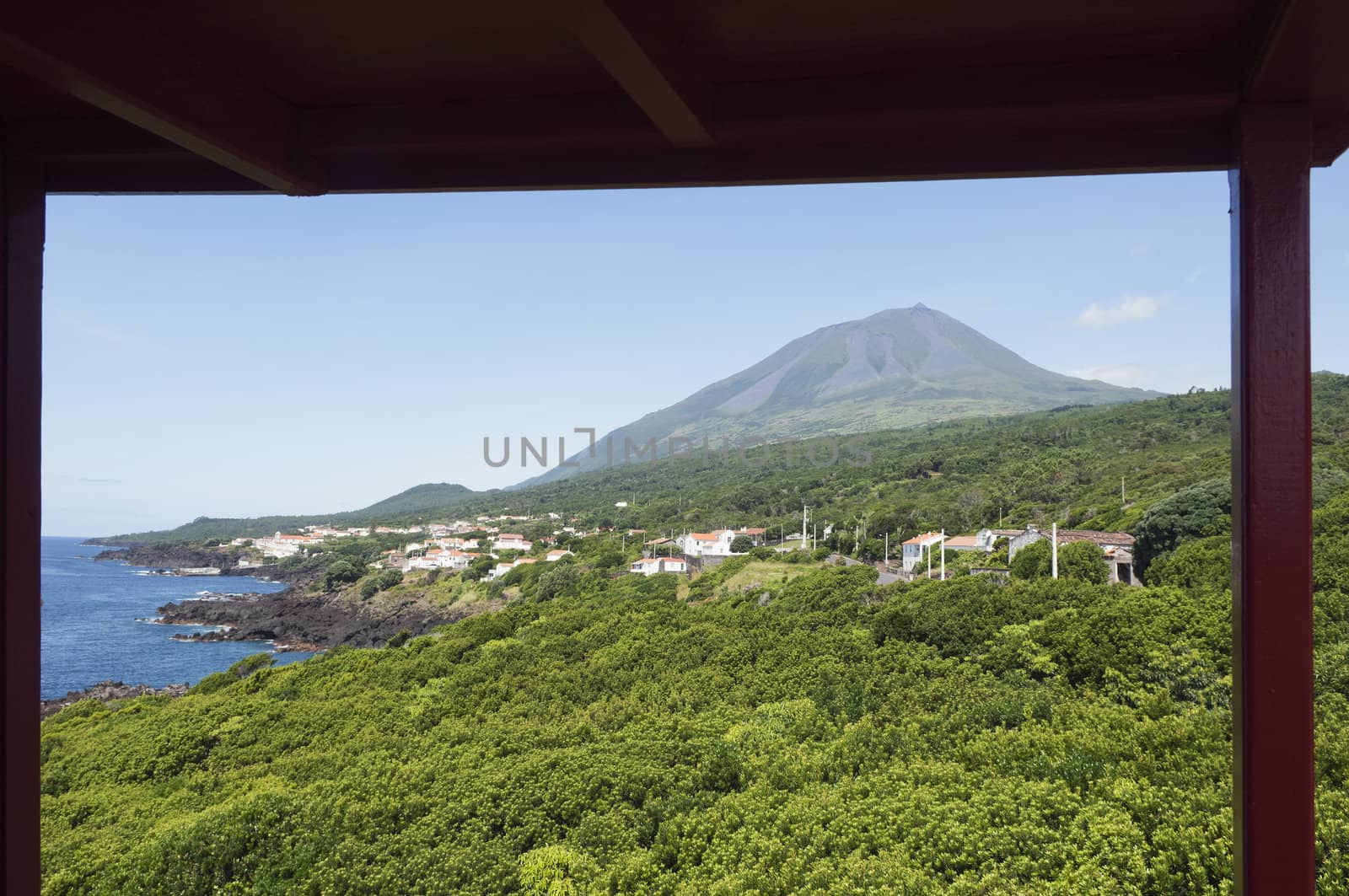 Volcanic coastline landscape of Pico island, Azores