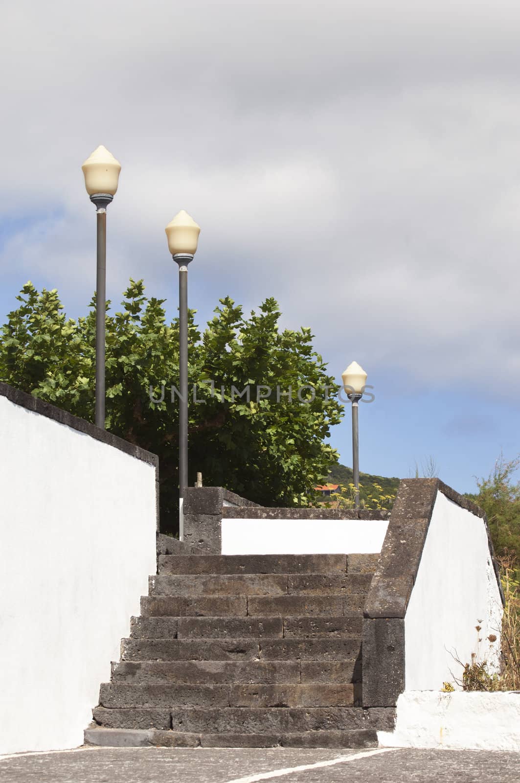 Stone stairs in Pico island, Azores, Portugal