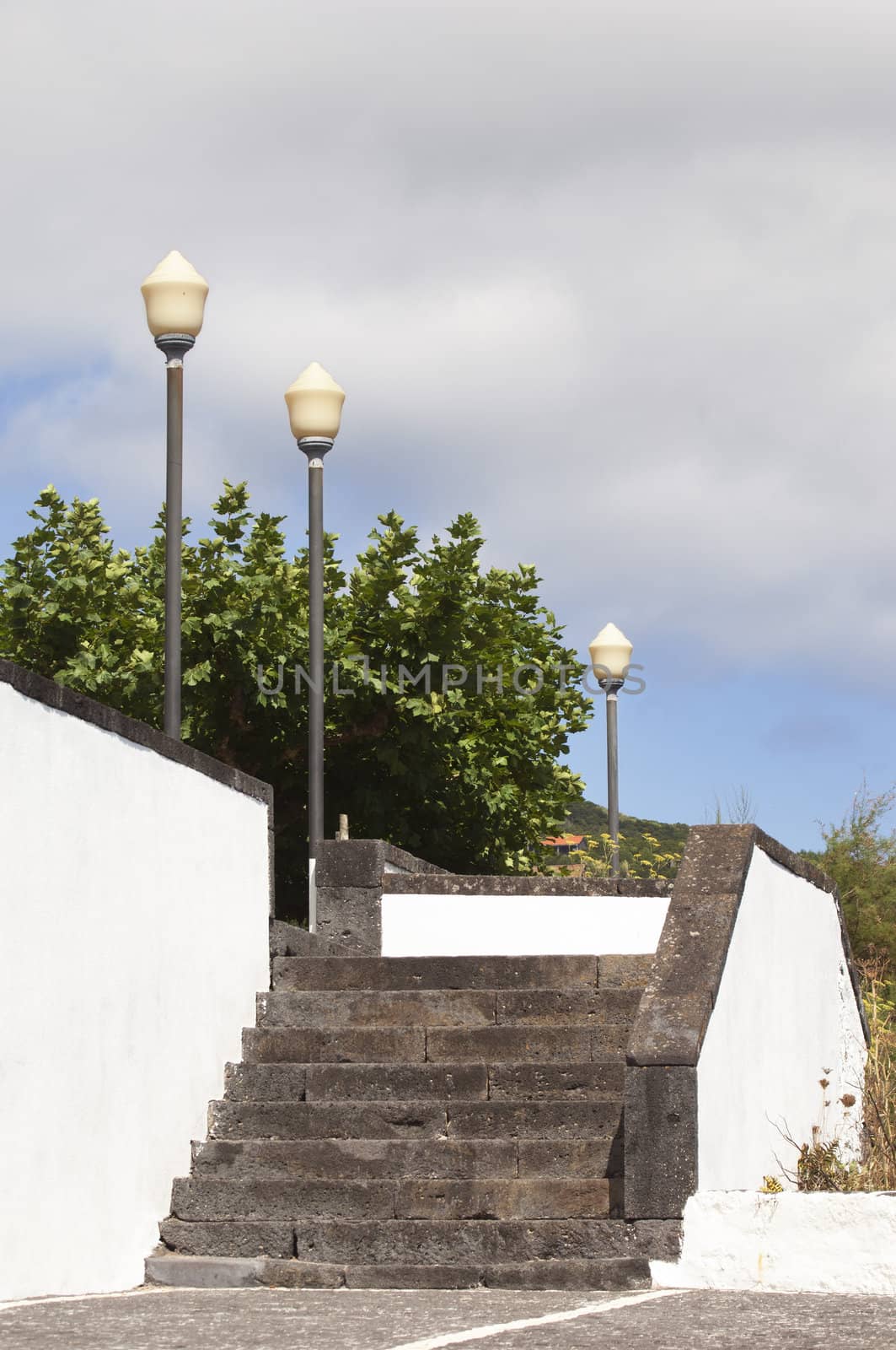 Stone stairs in Pico island, Azores, Portugal