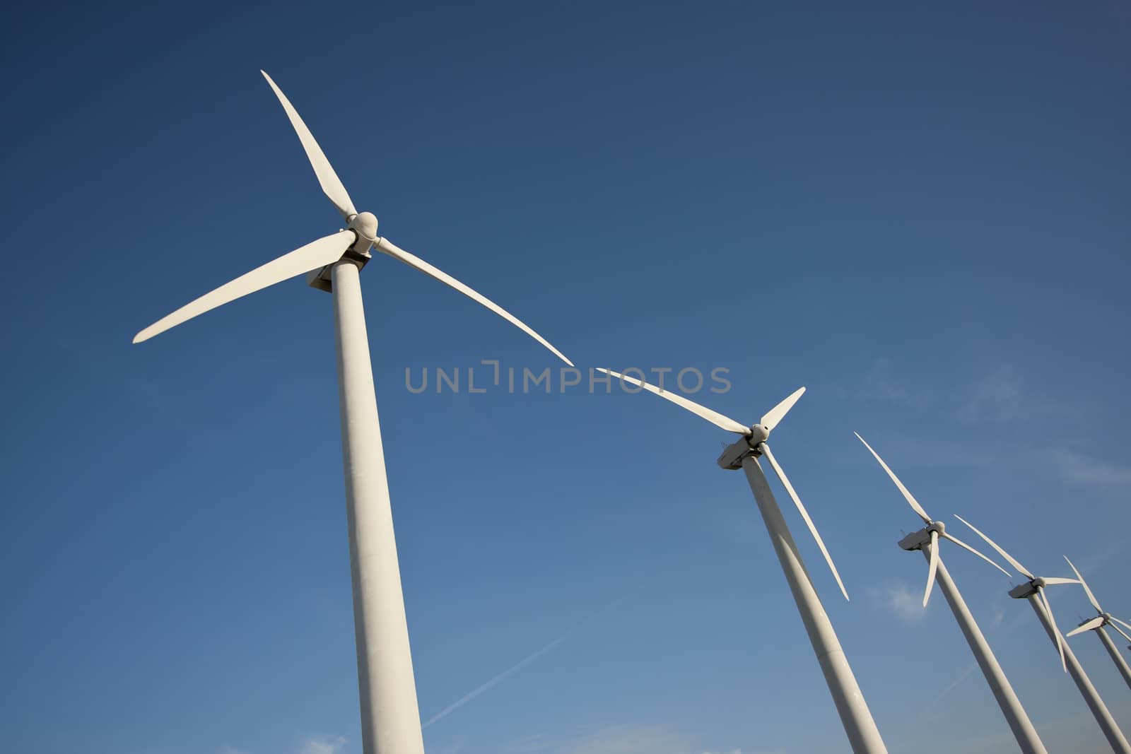 Dramatic Wind Turbine Farm in the Desert of California.