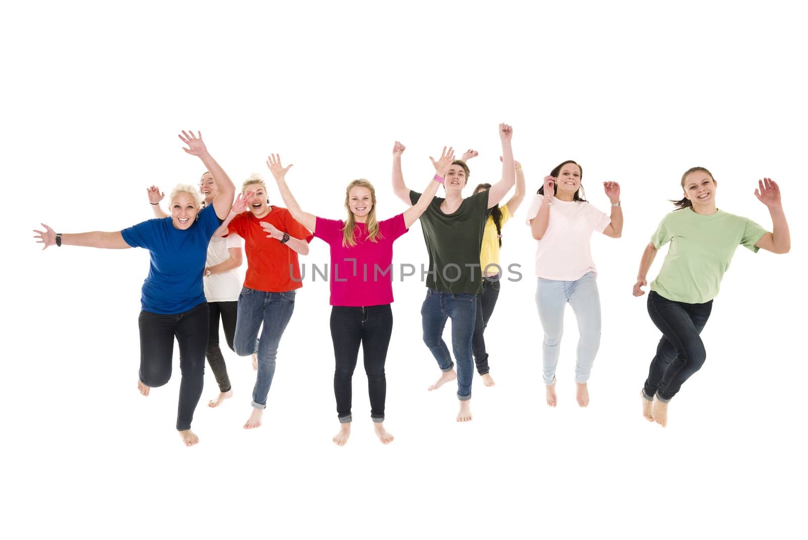 Happy people isolated on white background