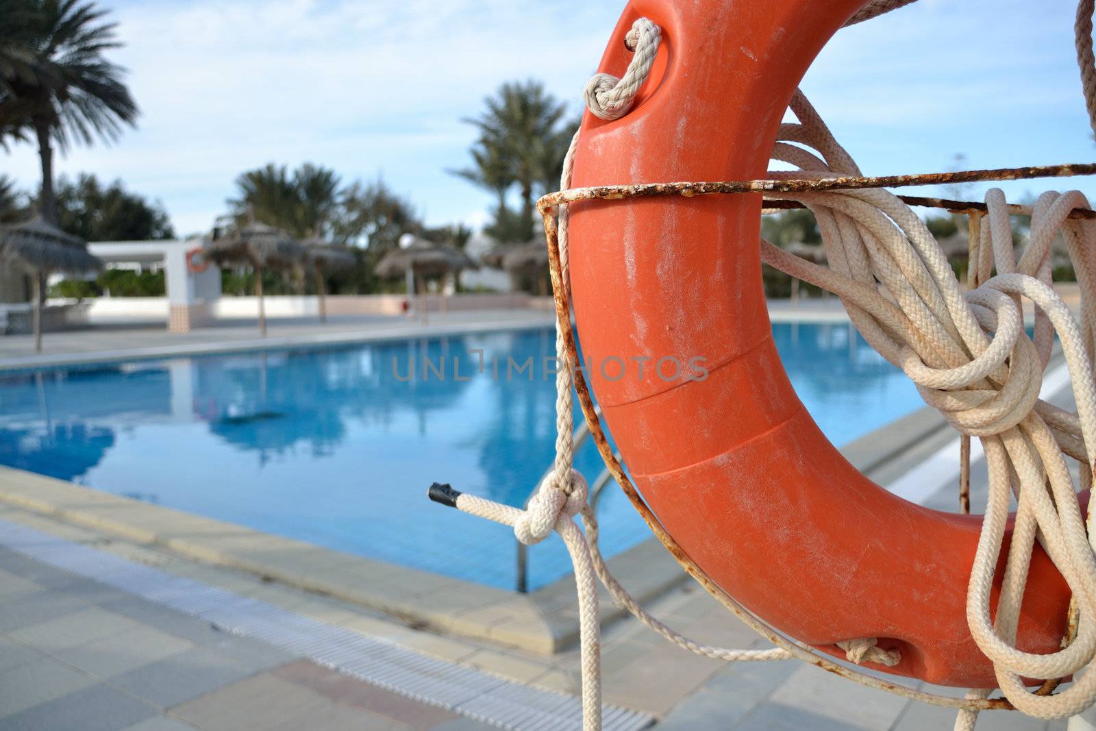 life buoy at swimming pool in tunisia