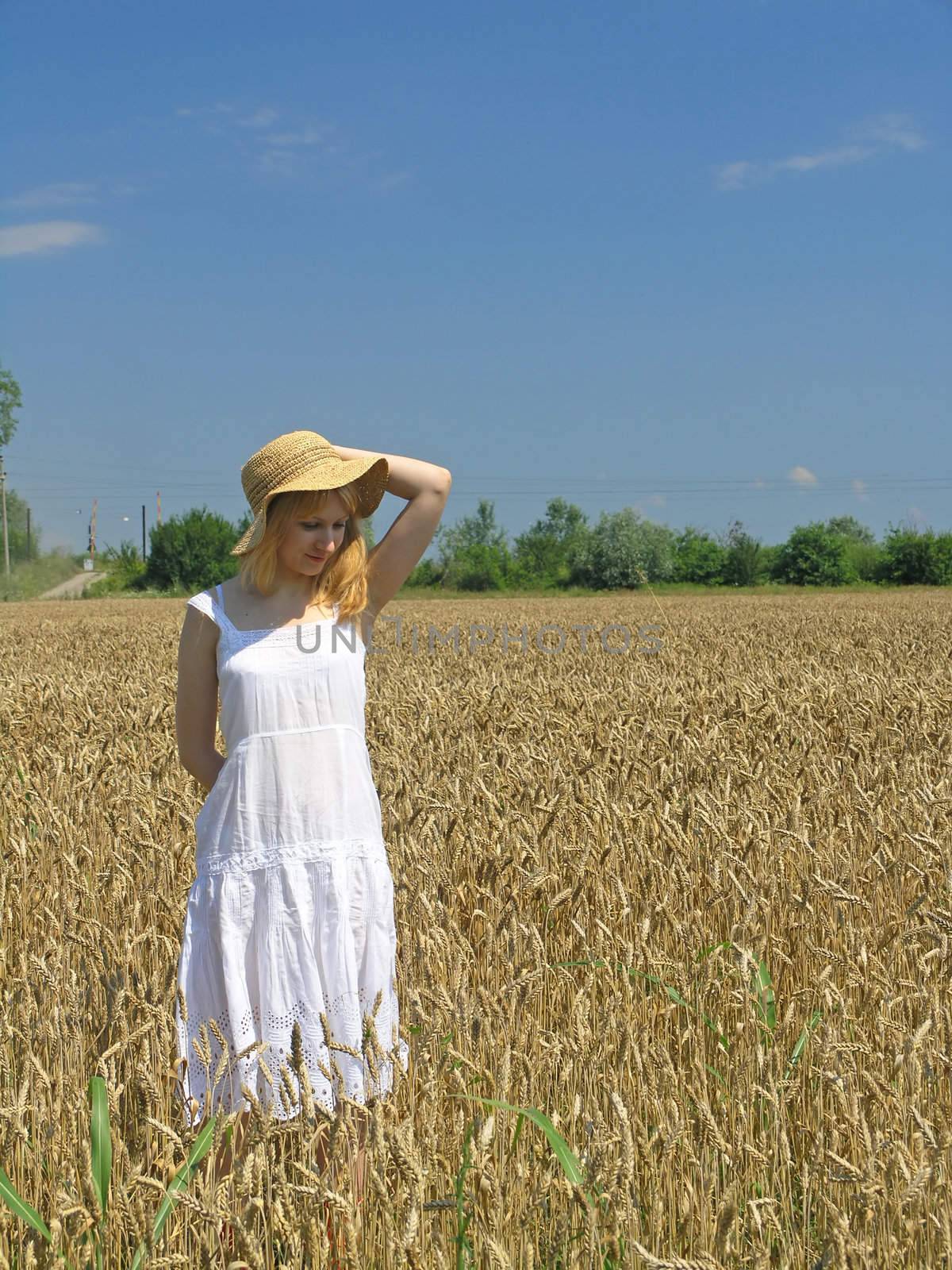 Girl in field by adamr