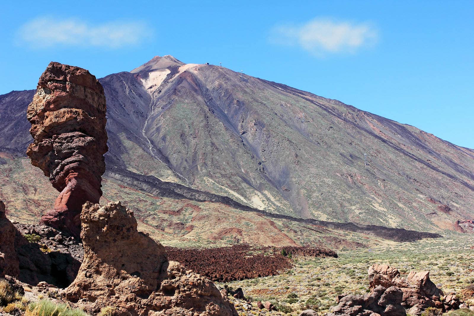 The conical volcano Mount Teide or El Teide in Tenerife is Spains highest mountain. It has featured as the location of many hollywood films and is the premier tourist attraction in the Canaries