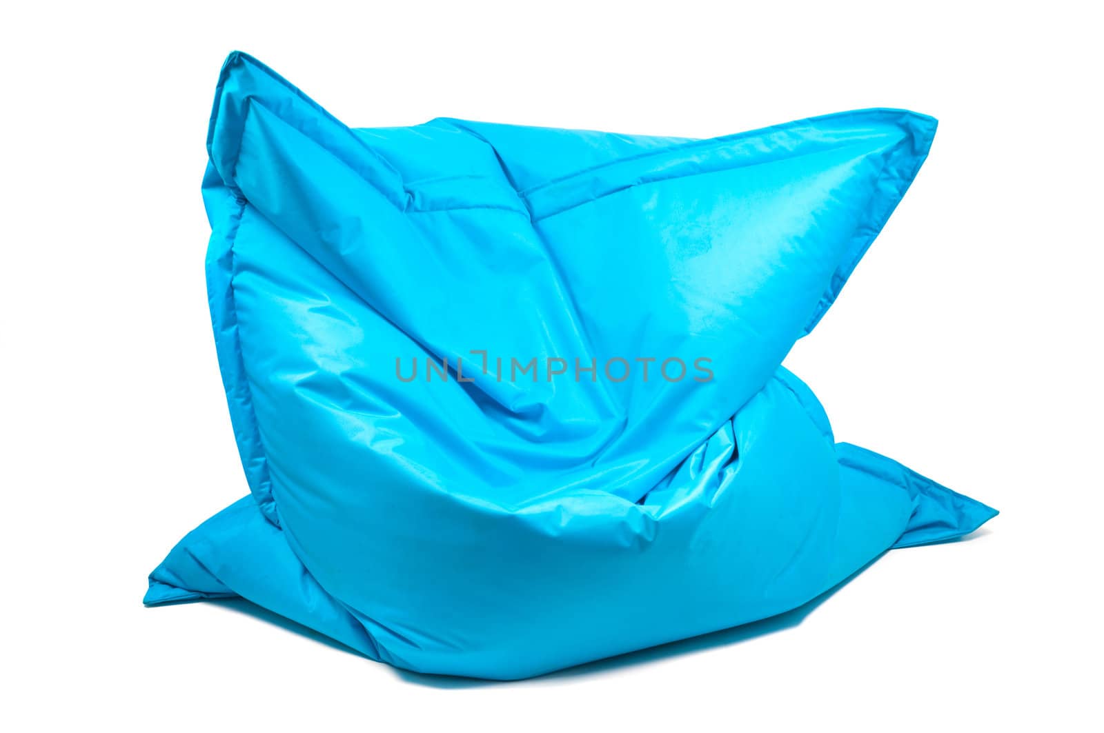 Shot of trendy blue bean bag chair