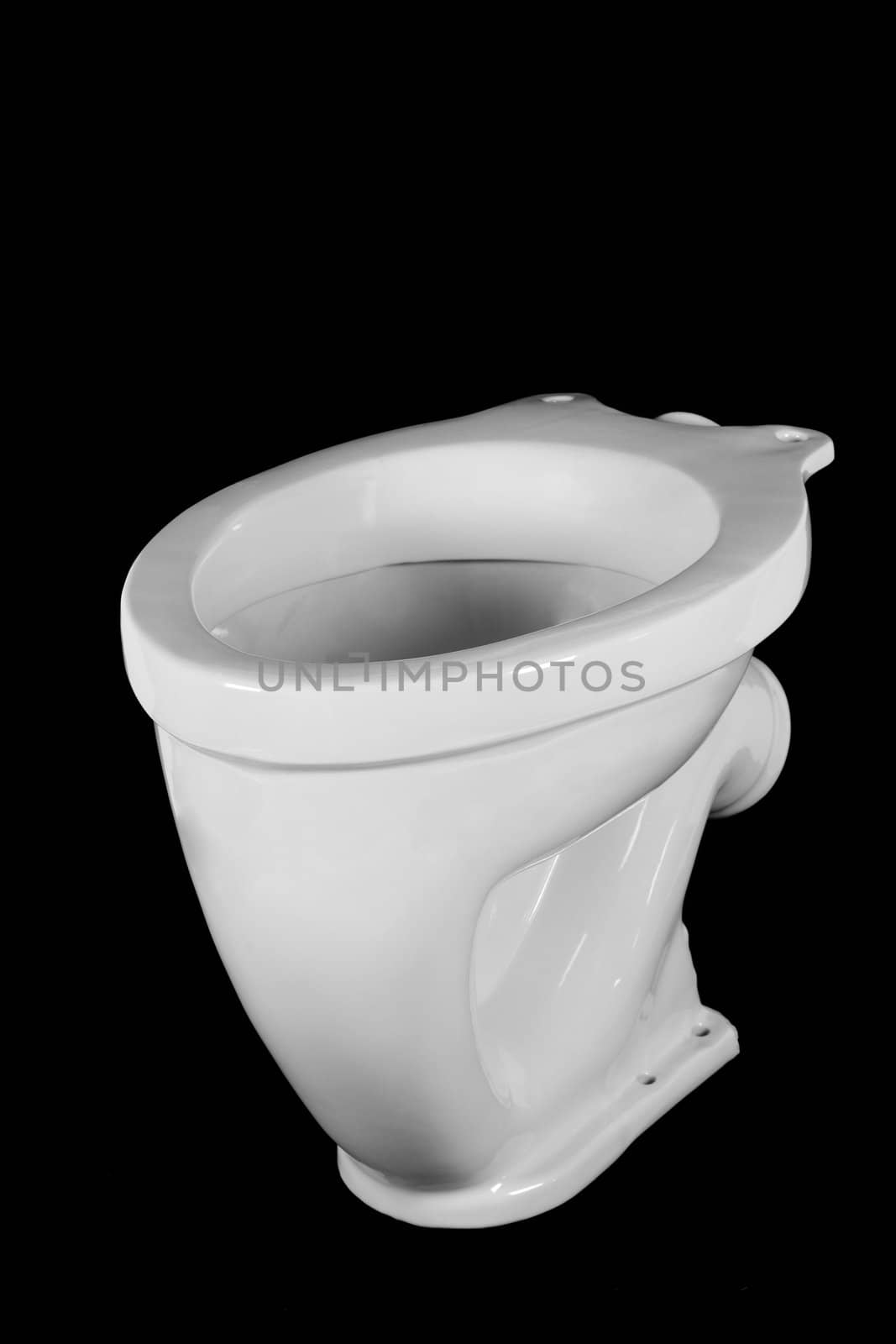 The ltoilet bowl, isolated on black background