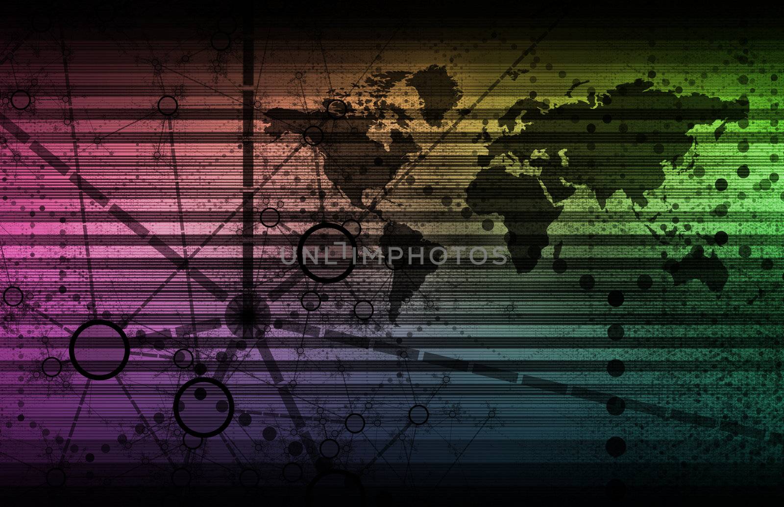Global Network Concept as a Illustration Art