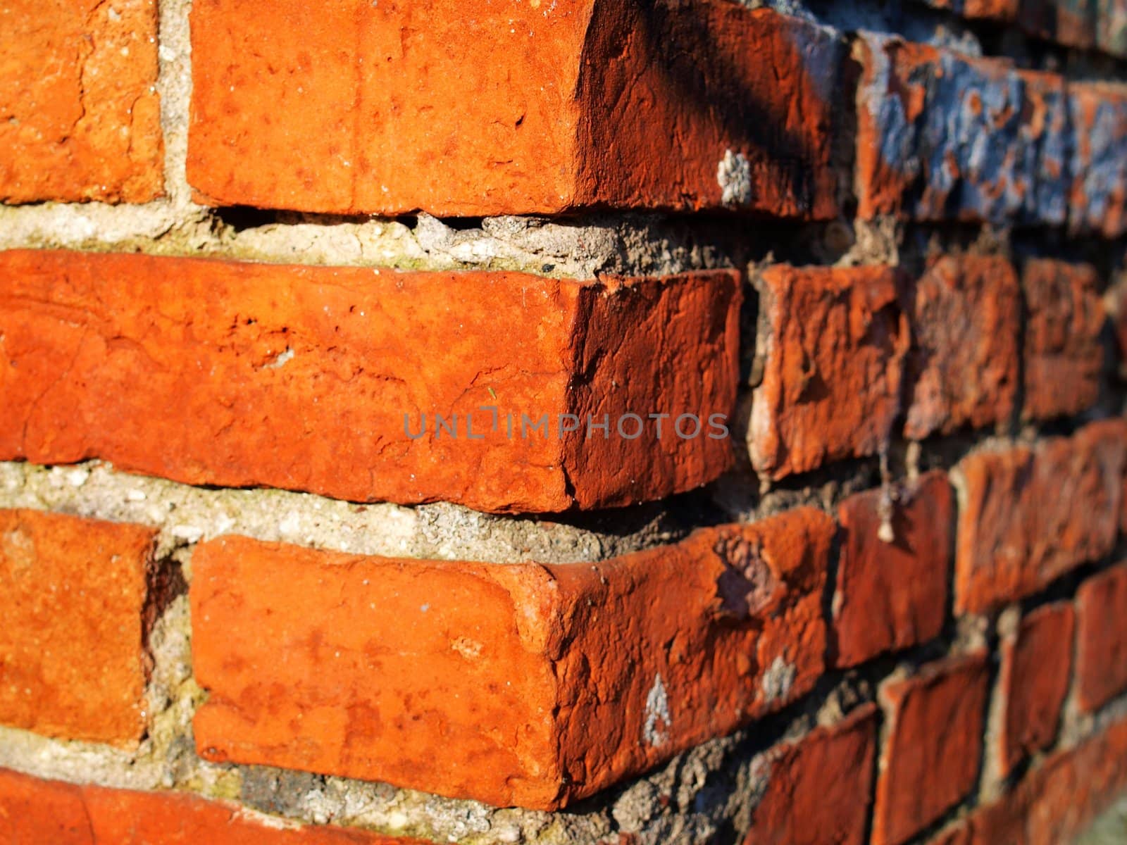 Corner of red bricks