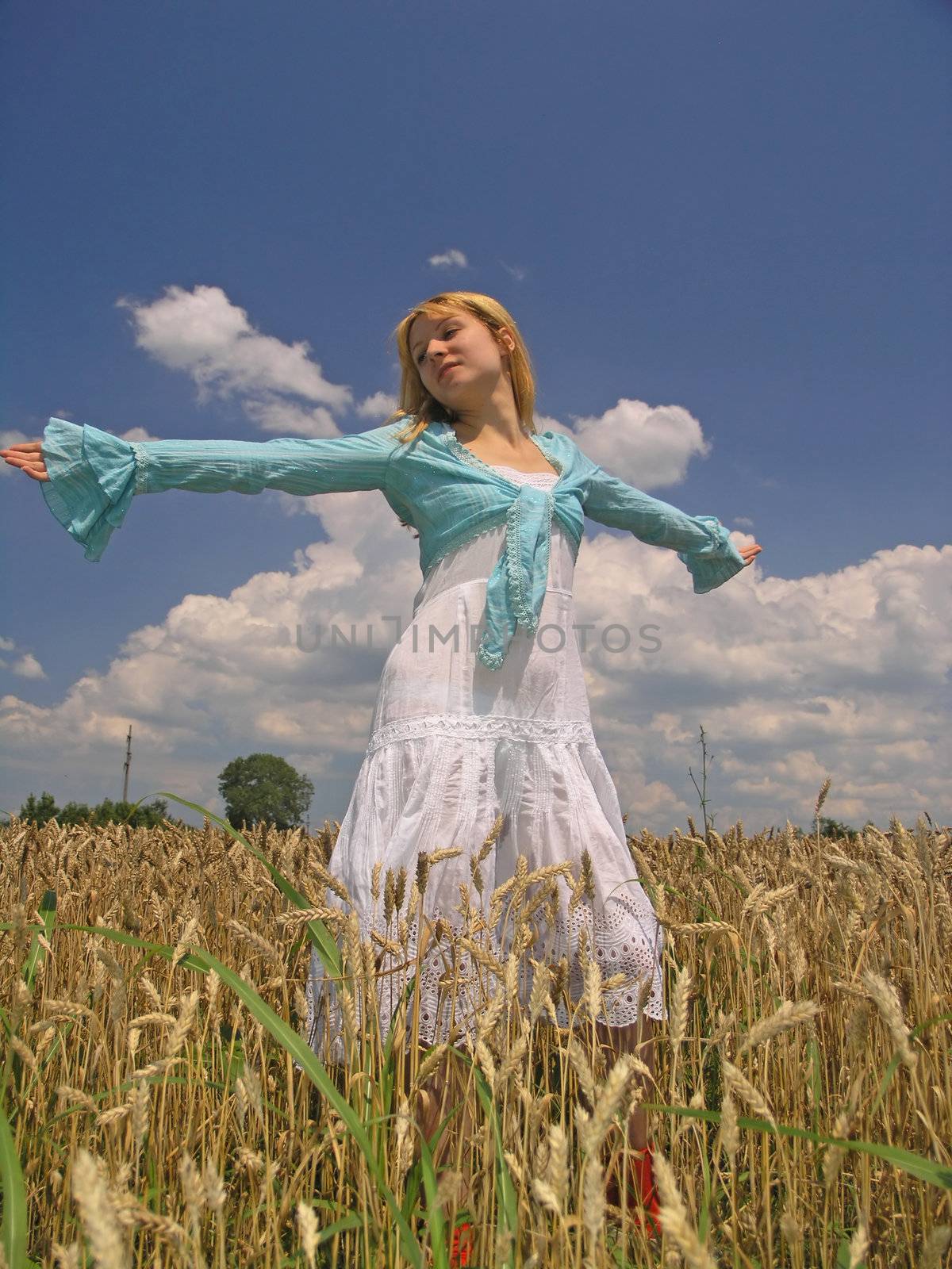 Girl in field by adamr