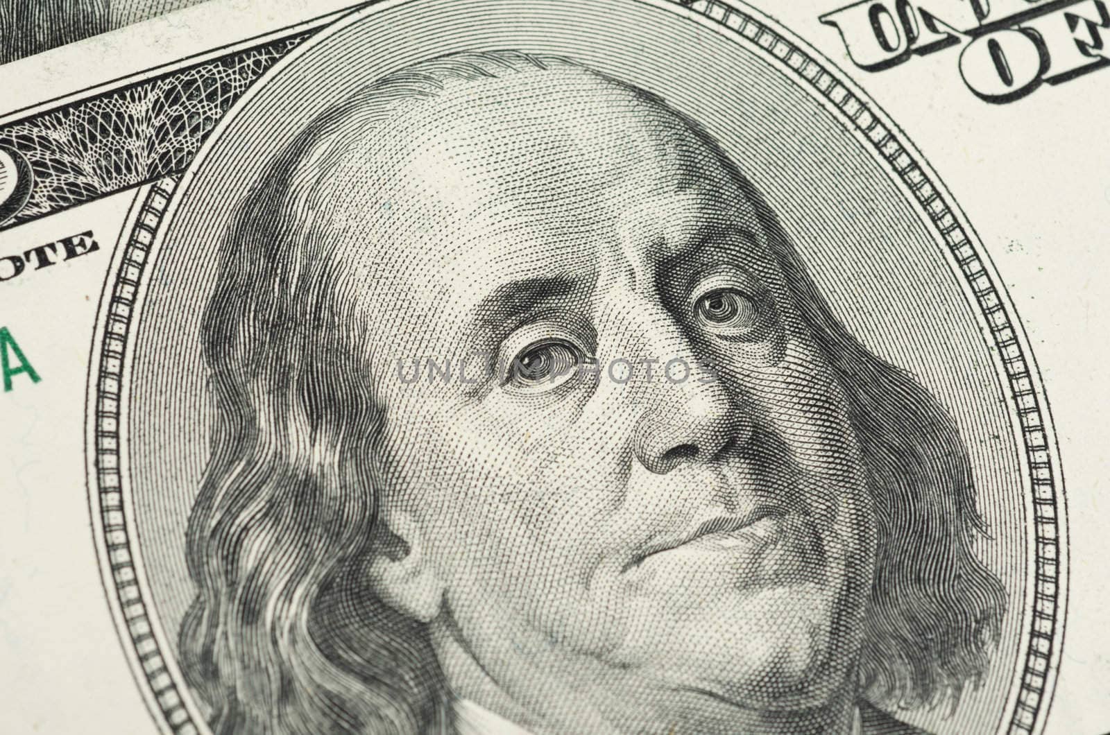 Close up view of pack dollar banknotes