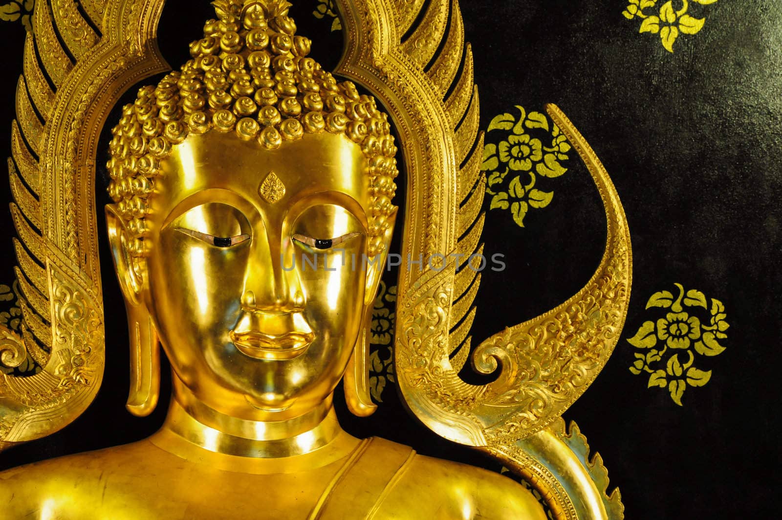 Golden Buddha Statue in the temple, Thailand