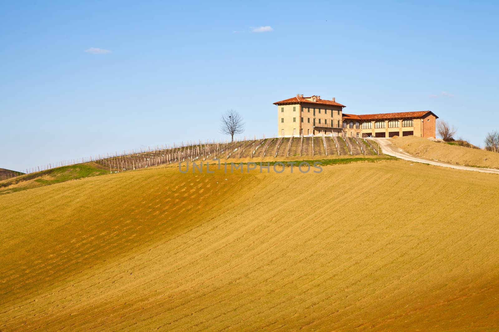 Charming Italian villa in Monferrato area (Piemonte region, north Italy) during spring season
