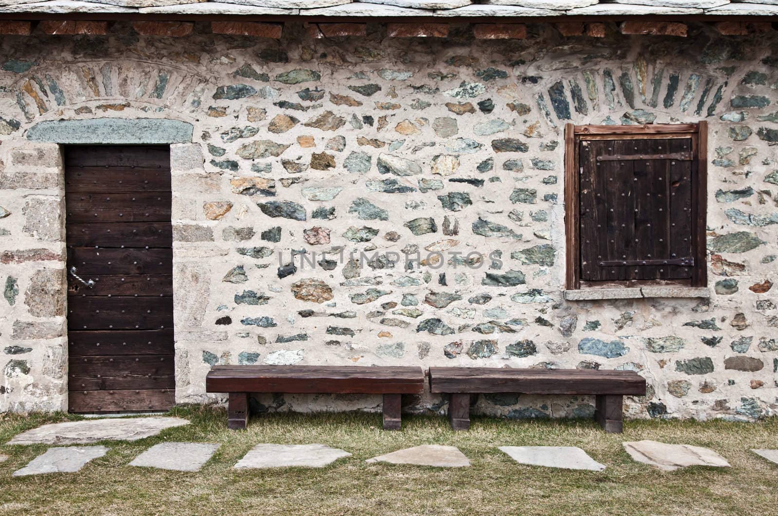 Detail of a mountain refuge in Italy, close to Dolomiti area - North Italy