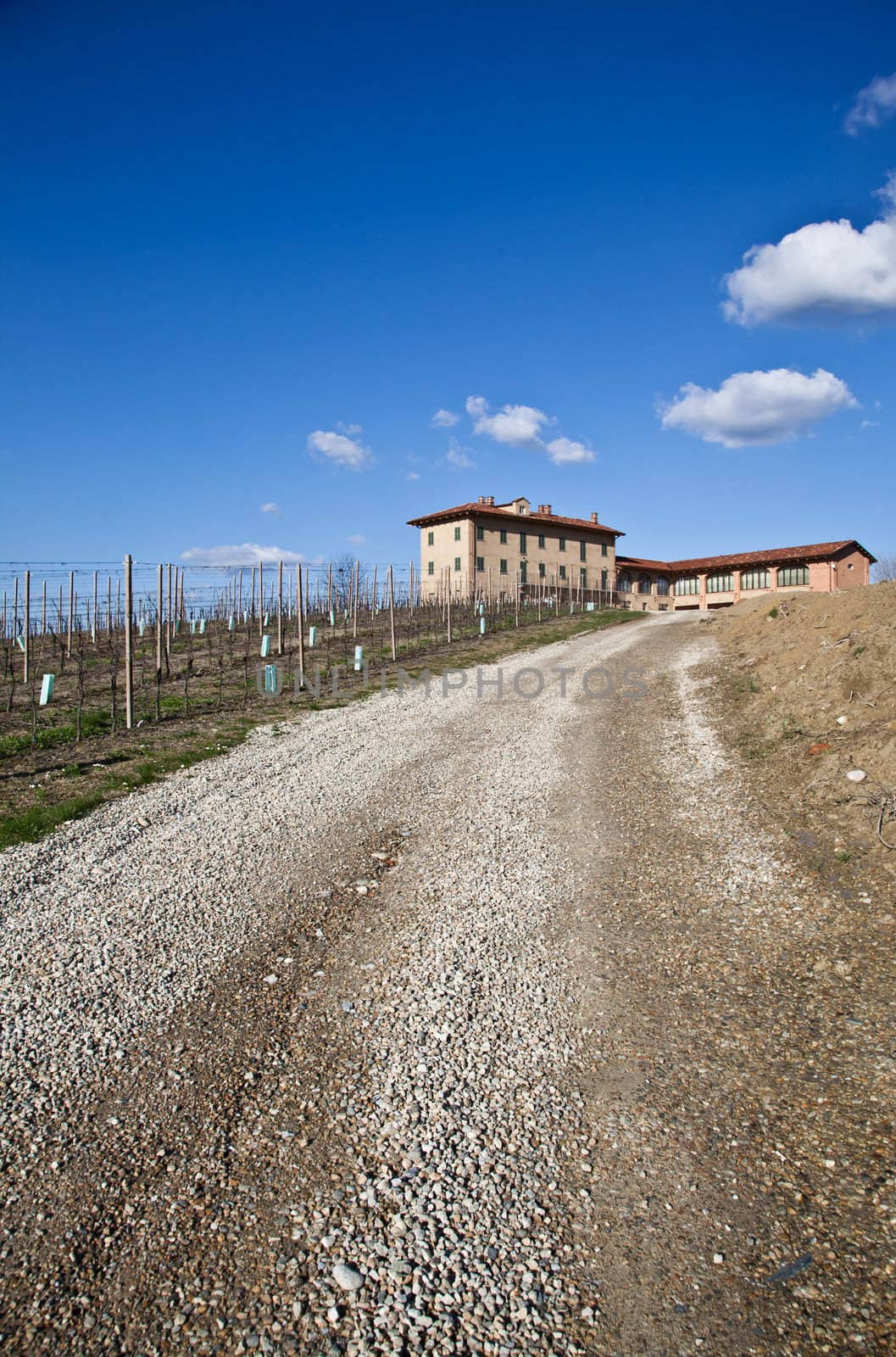 Charming Italian villa in Monferrato area (Piemonte region, north Italy) during spring season