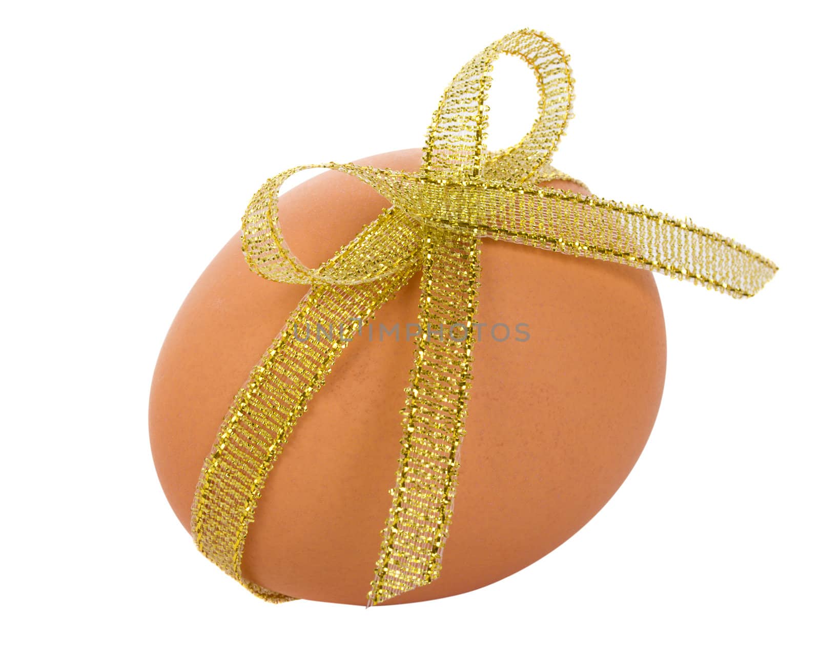 close-up decorated egg, isolated on white