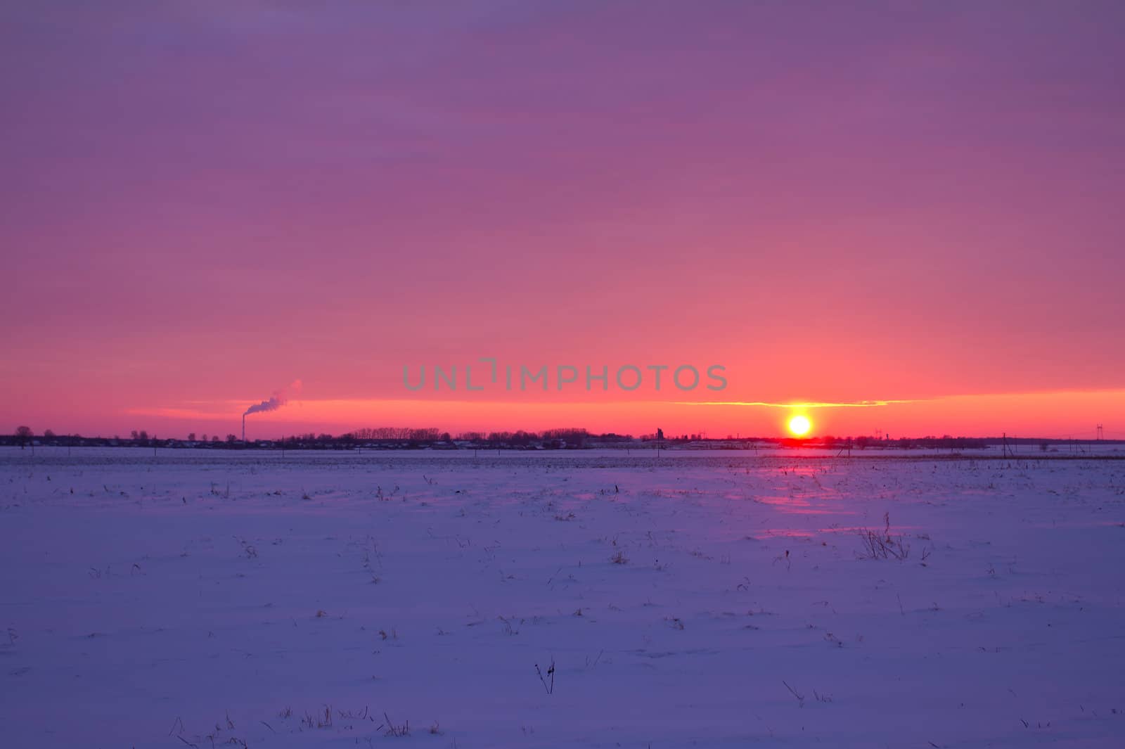 idyllic sunset at the field by Alekcey