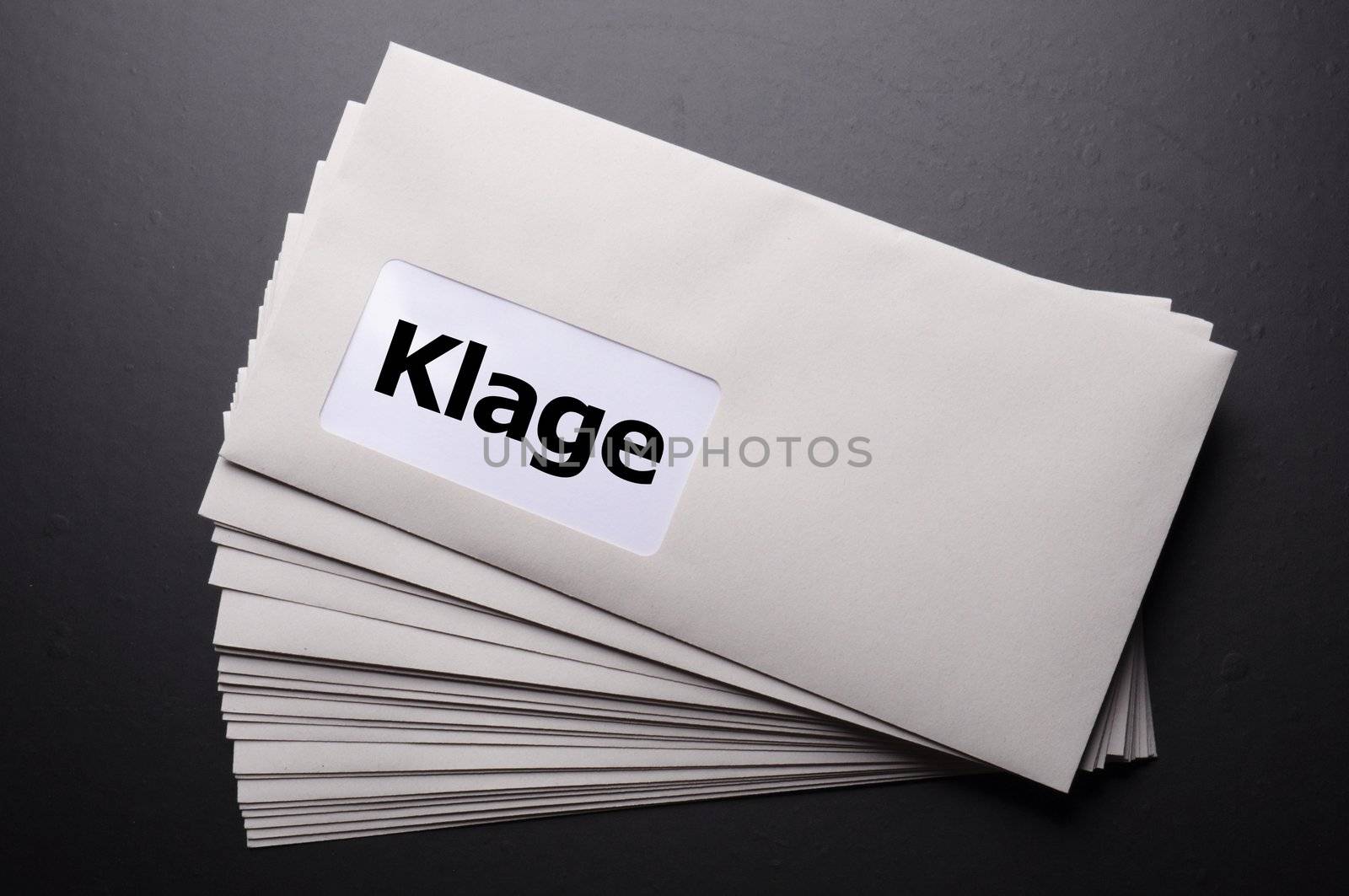 legal law or lawsiut business concept with envelope and word