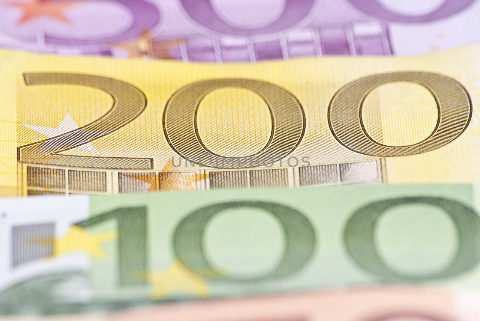 Euro Money Banknote In Macro