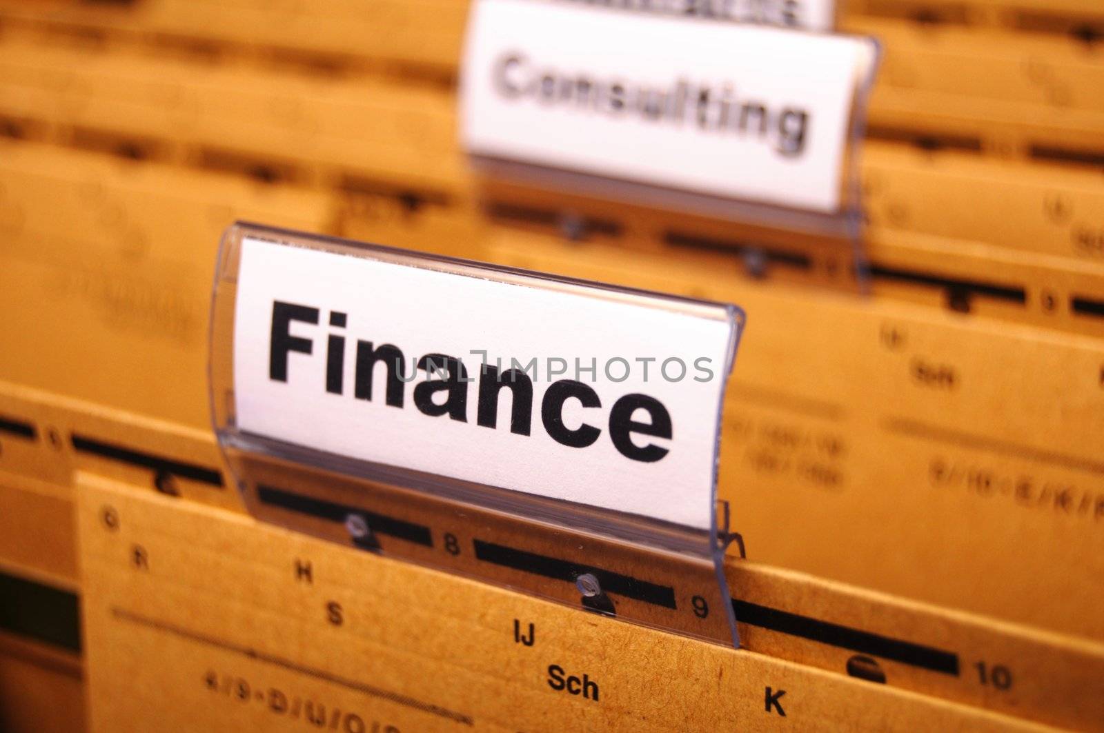 finance on business office folder showing financial success concept