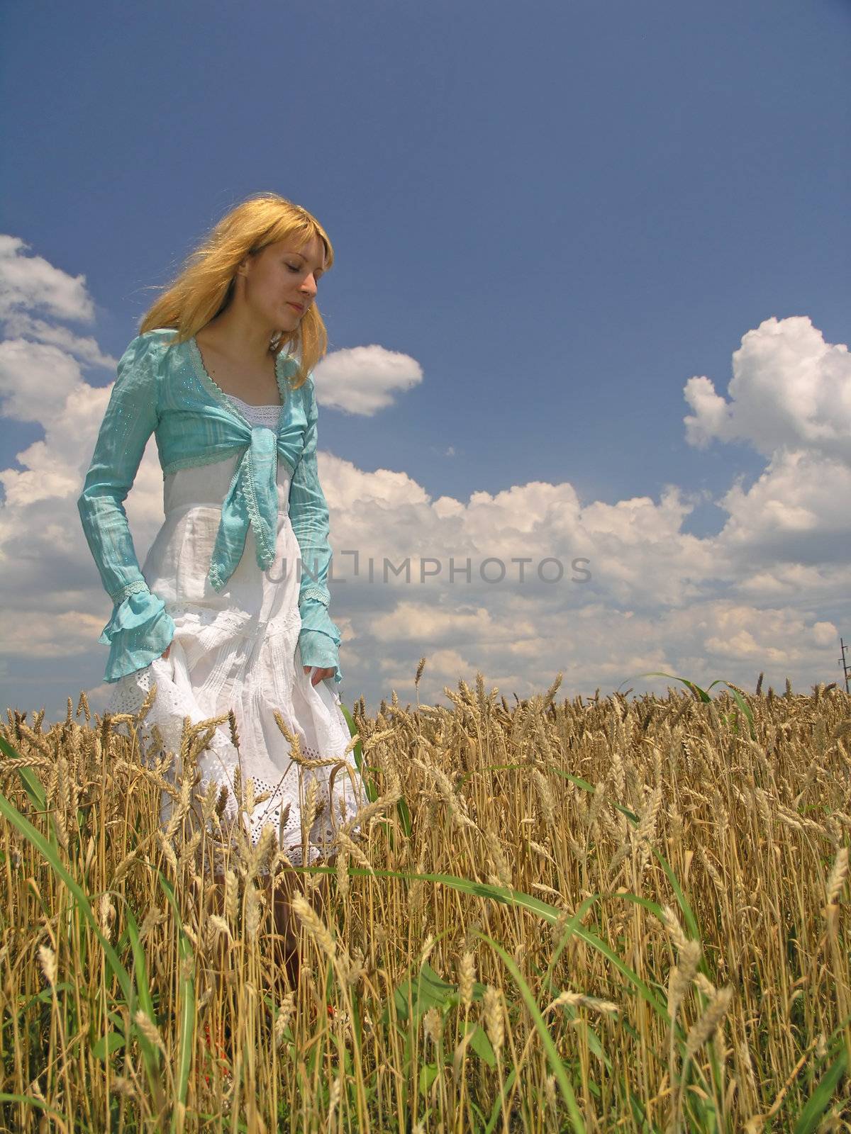 Girl in field by adamr