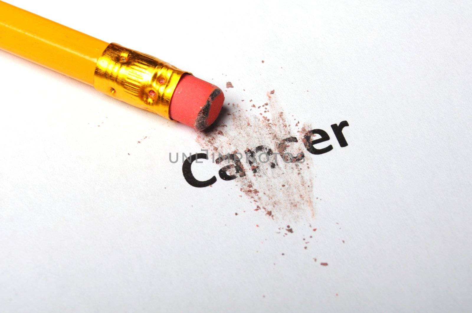 cancer and eraser showing health or medical concept