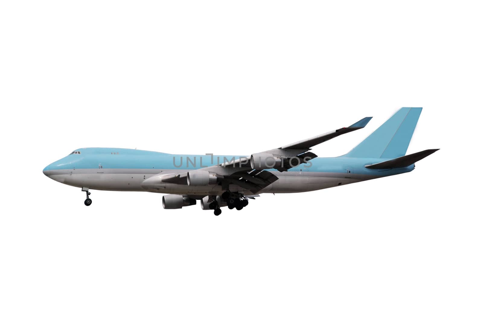 A blue jumbo on a clean white background