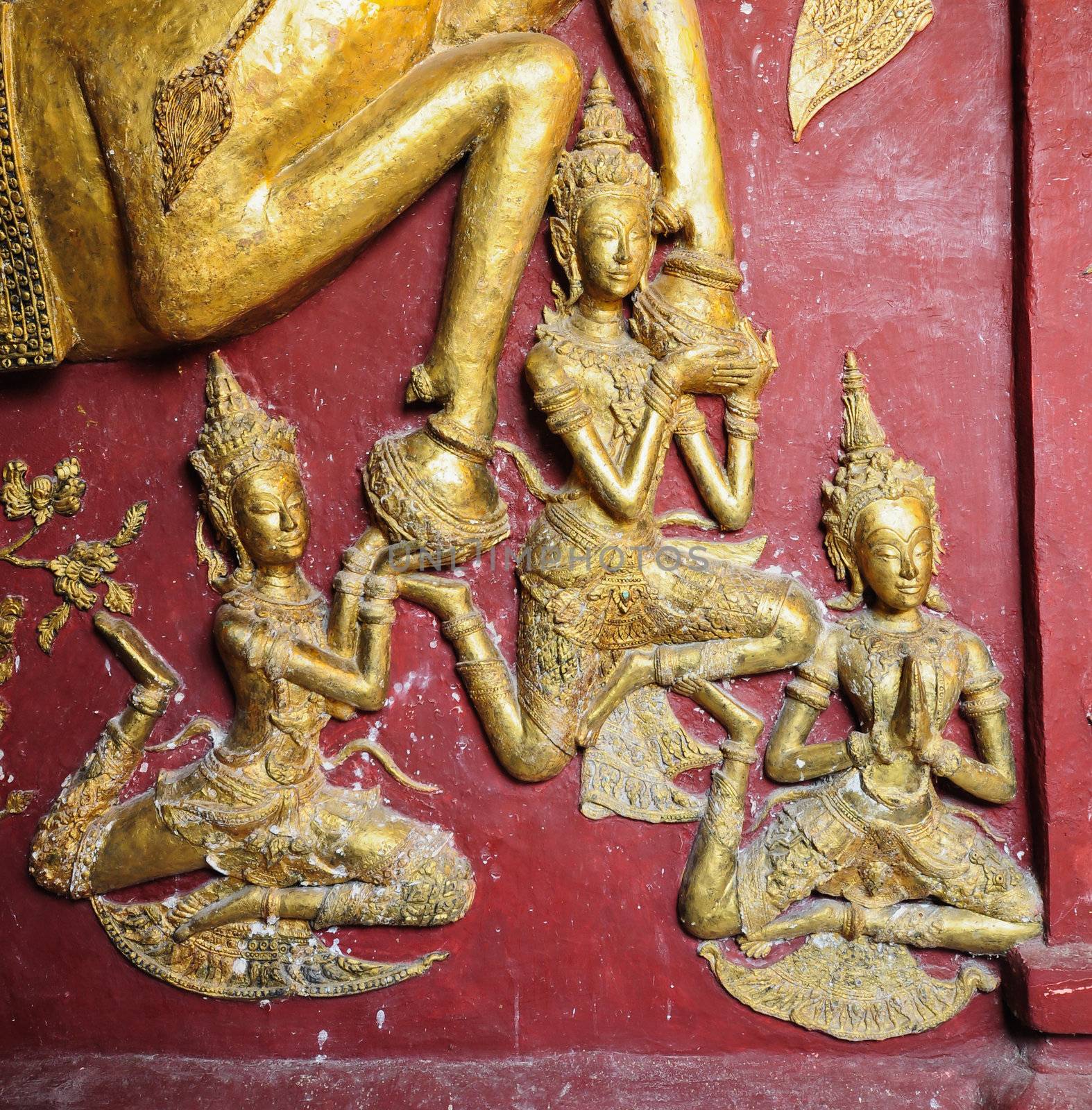 Picture on the wall temples in Thailand