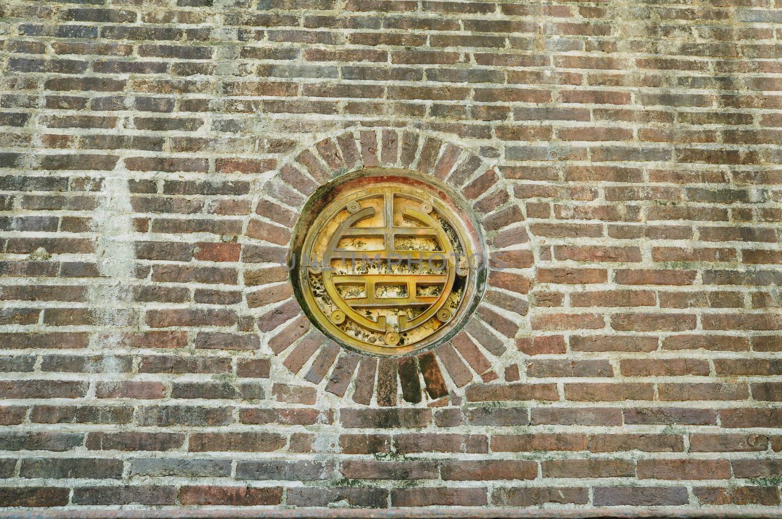old brick wall in vietnam style