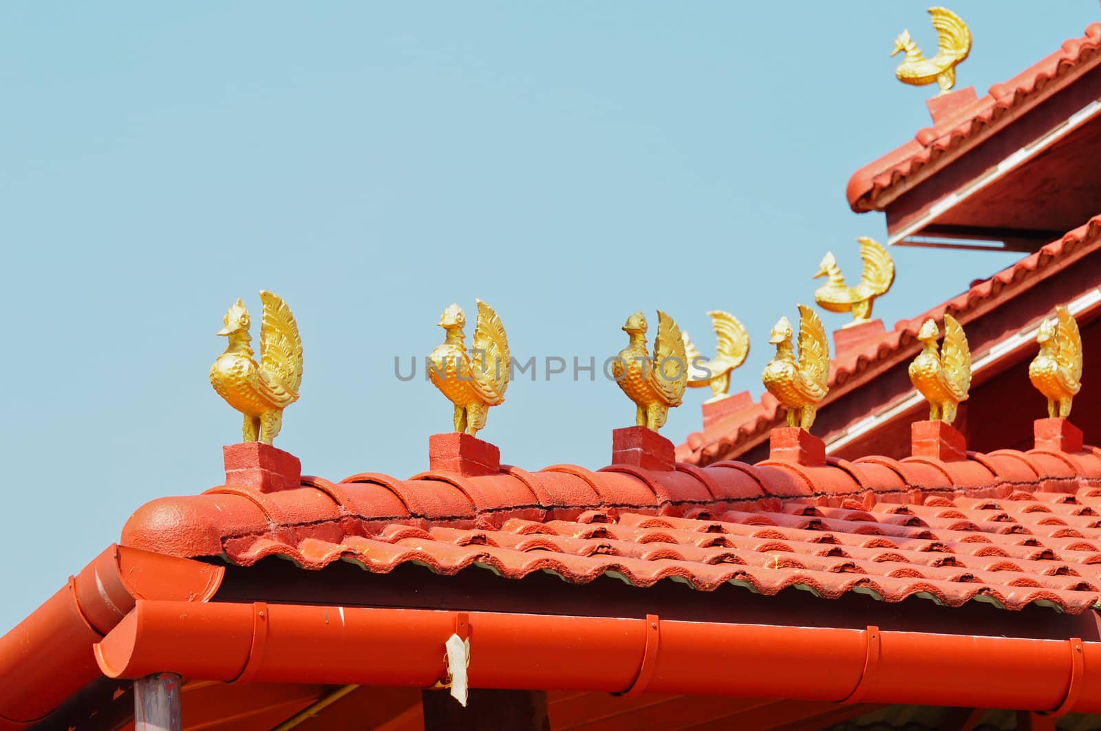 decorative roof of the temple in Thailand