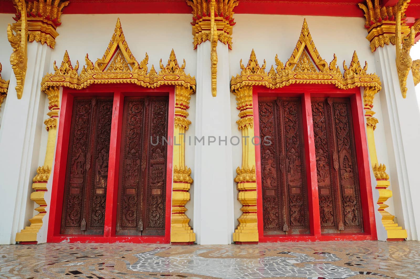 Thai style temple door  by samurai