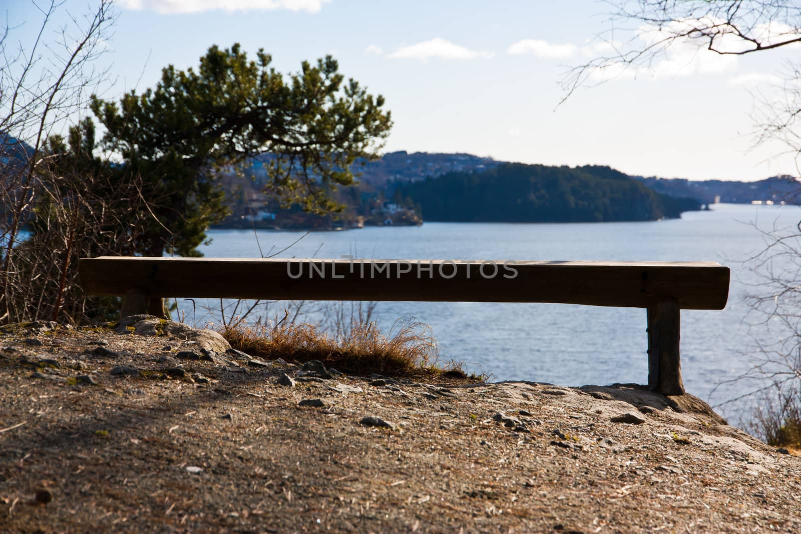 Lonely old wooden bench by Stootsy