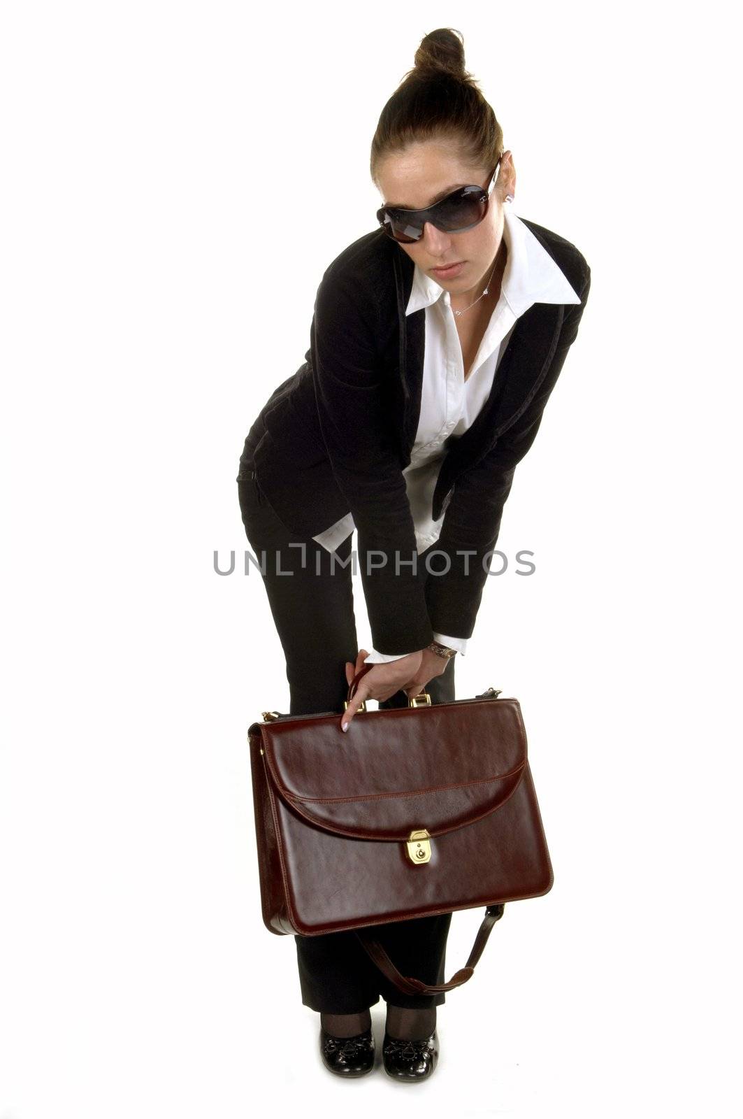 Briefcase and businesswoman