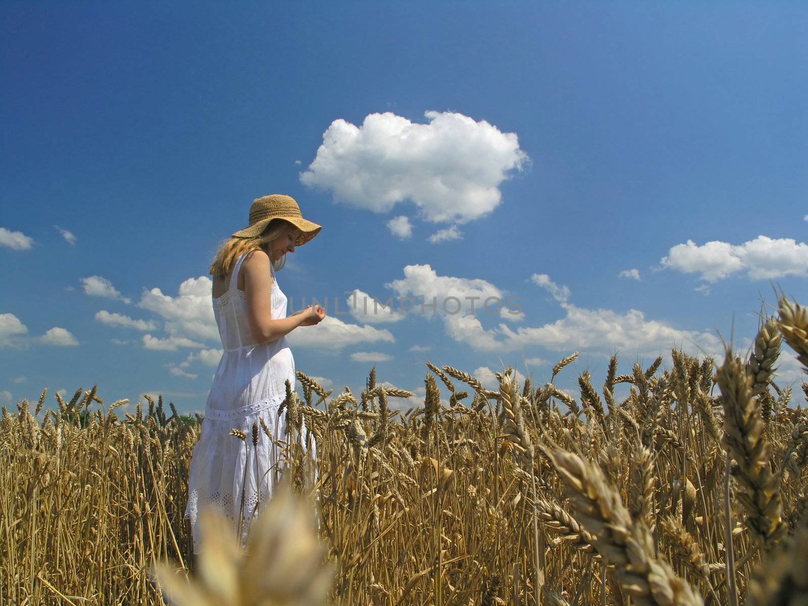 Girl in field by adamr