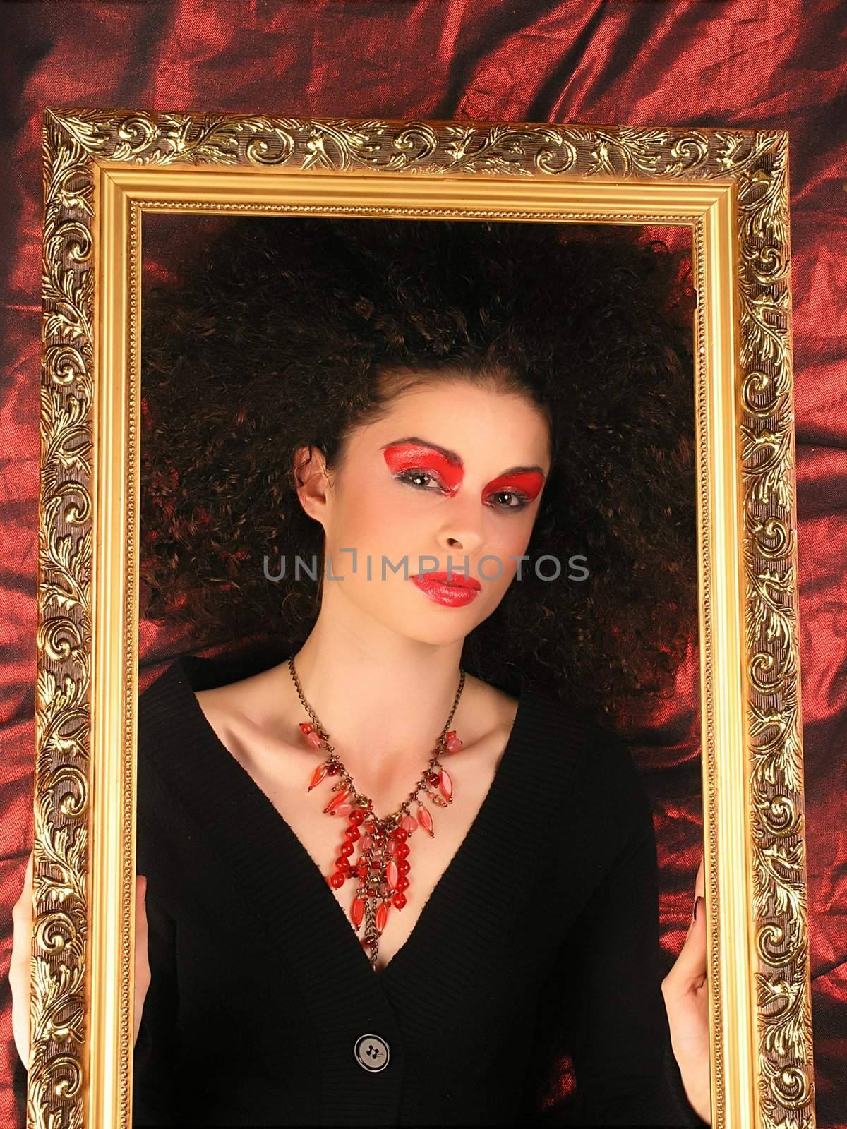 Lady With MakeUp and Frame