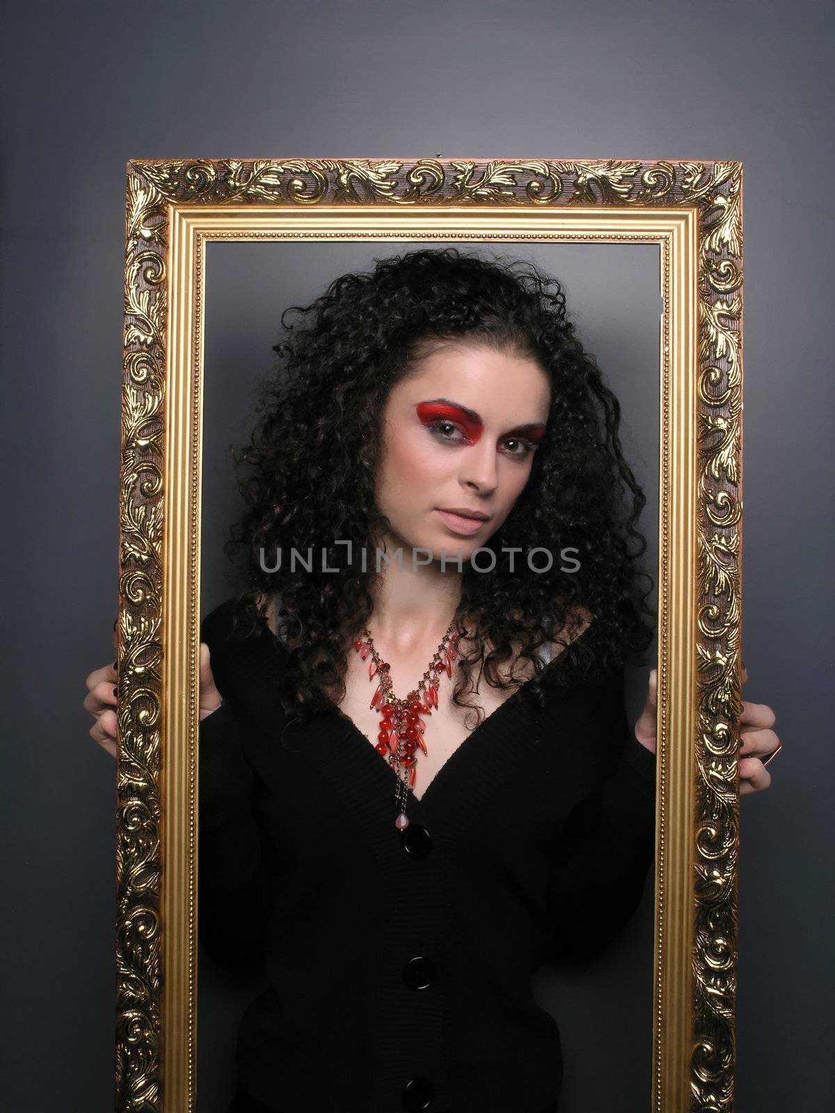 Lady With MakeUp and Frame