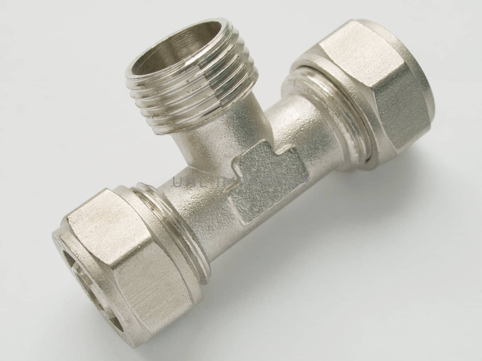 Waterpipe connector on white background