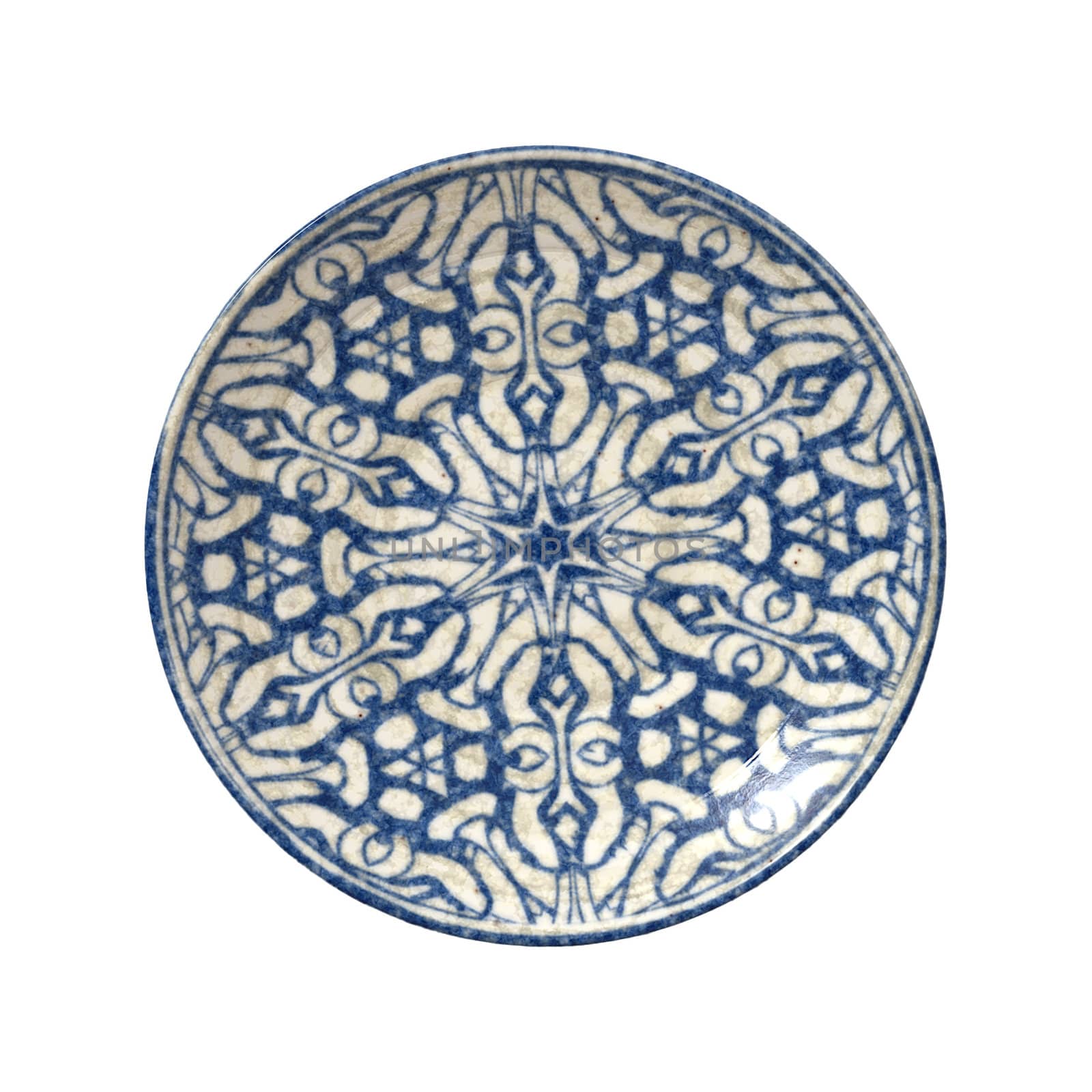 An image of a nice blue pottery plate