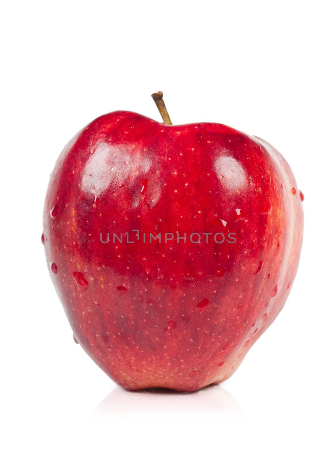 Big red apple isolated over white background