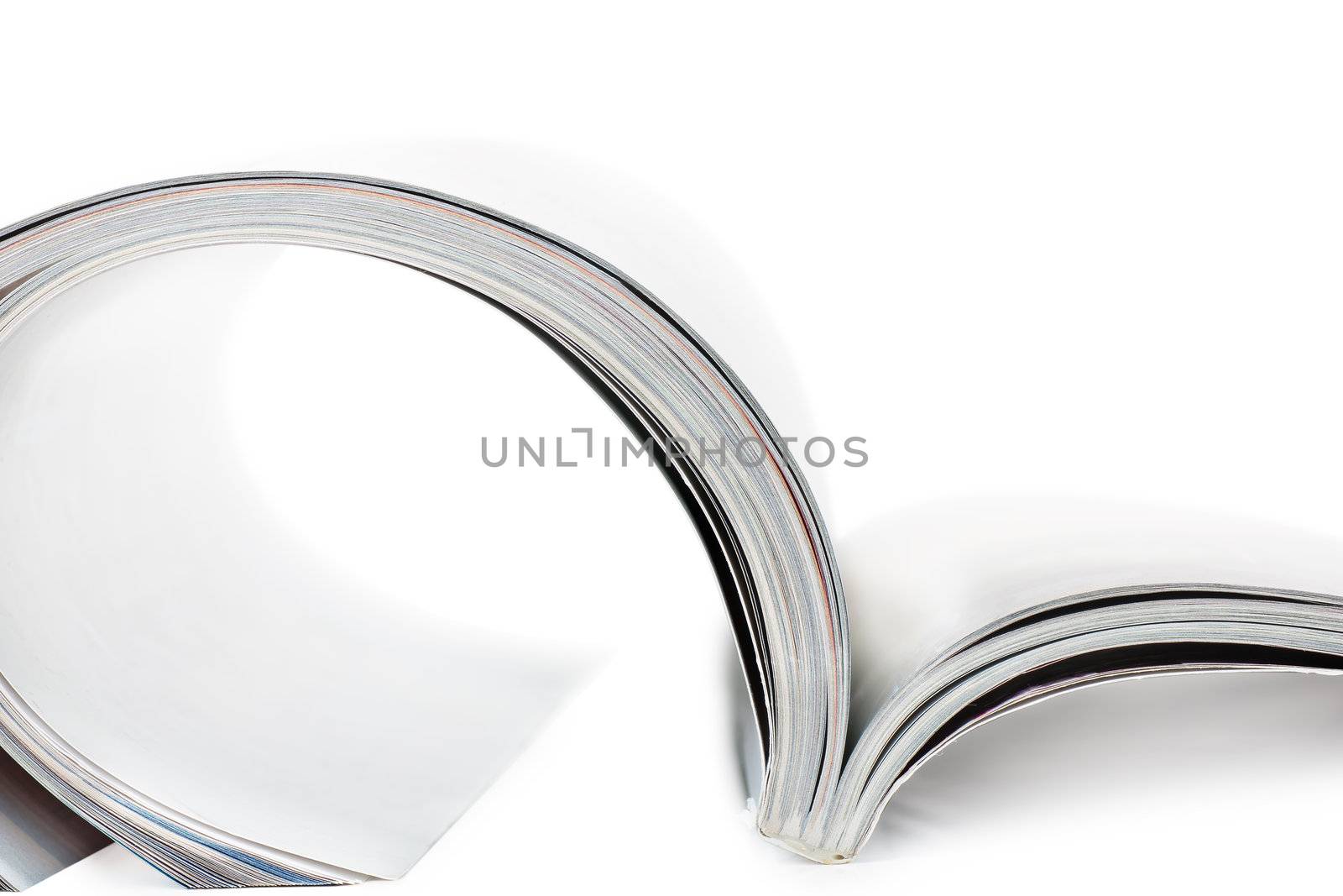 Selective focus image of magazine in profile