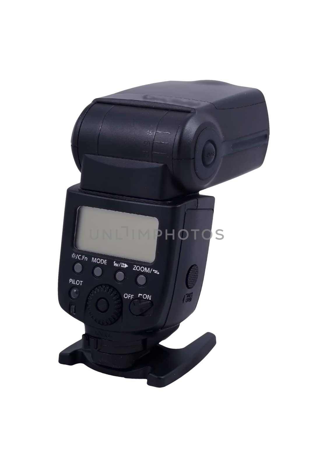 an external system flash isolated on the white background